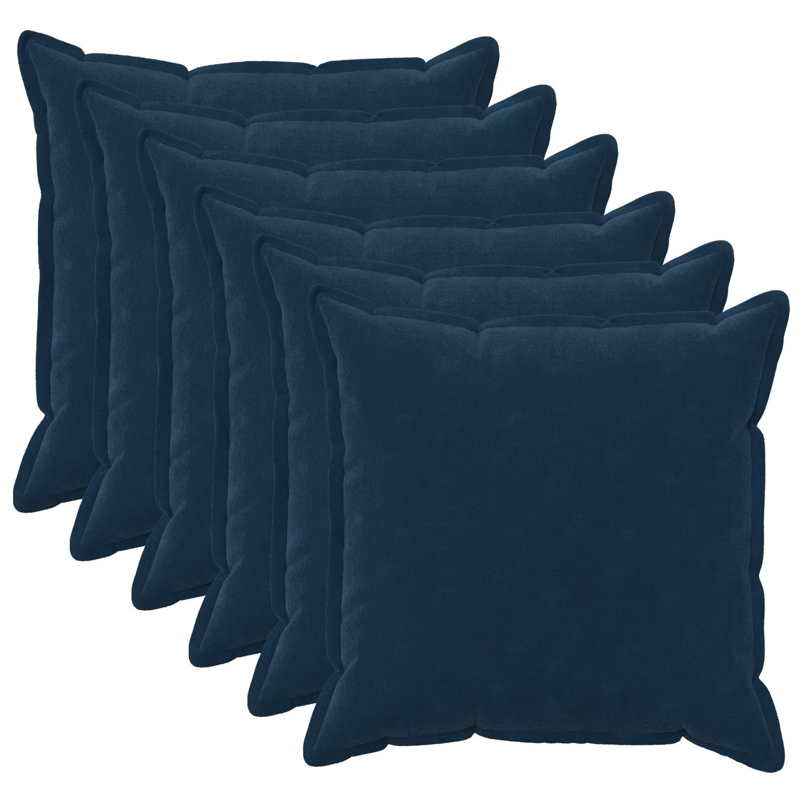 Párna huzat 6 pcs houten kék 80 x 80 cm mikroszálas plüss