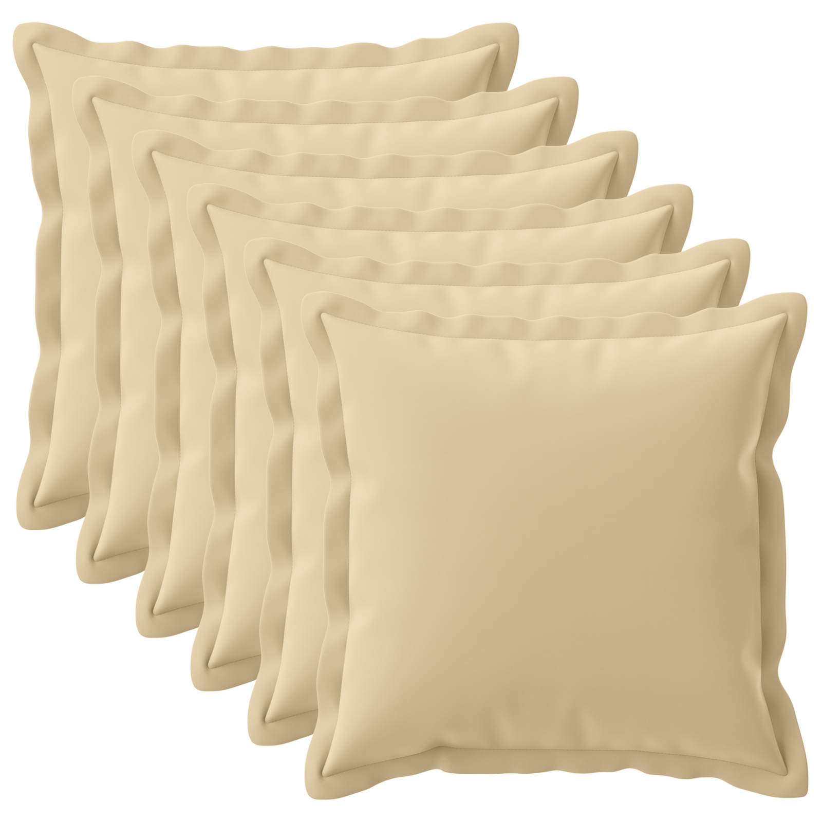Párna huzat 6 db houten bézs 80 x 80 cm poliészter