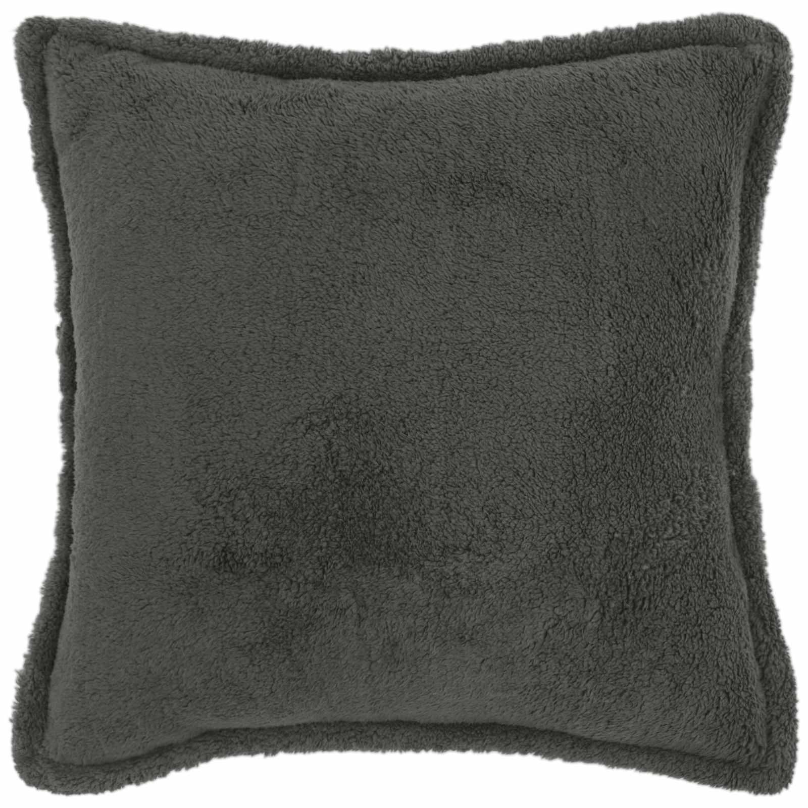 Párna huzat 6 pcs houten sötétszürke 80 x 80 cm bouclé