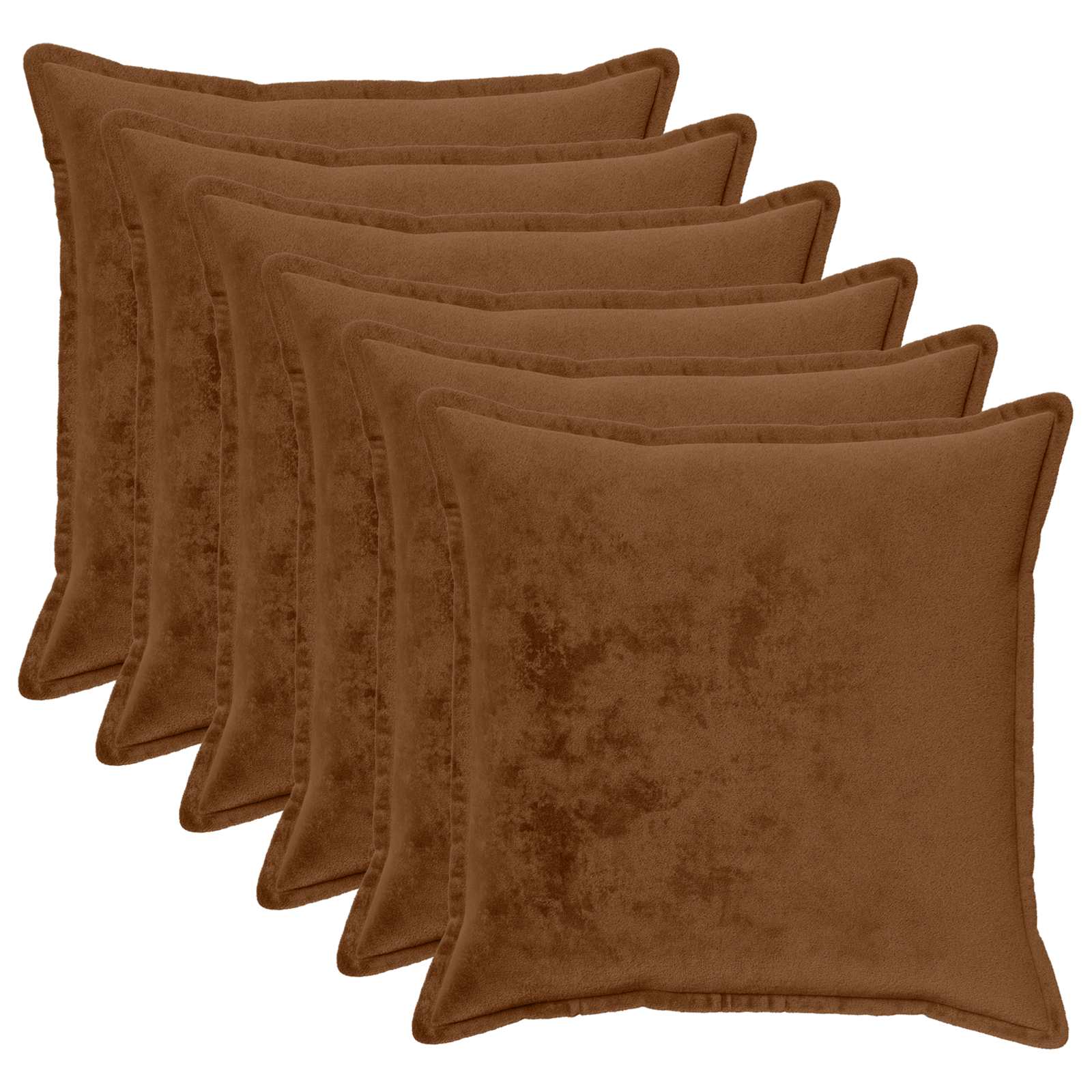Párna huzat 6 pcs houten világos barna 80 x 80 cm flanell