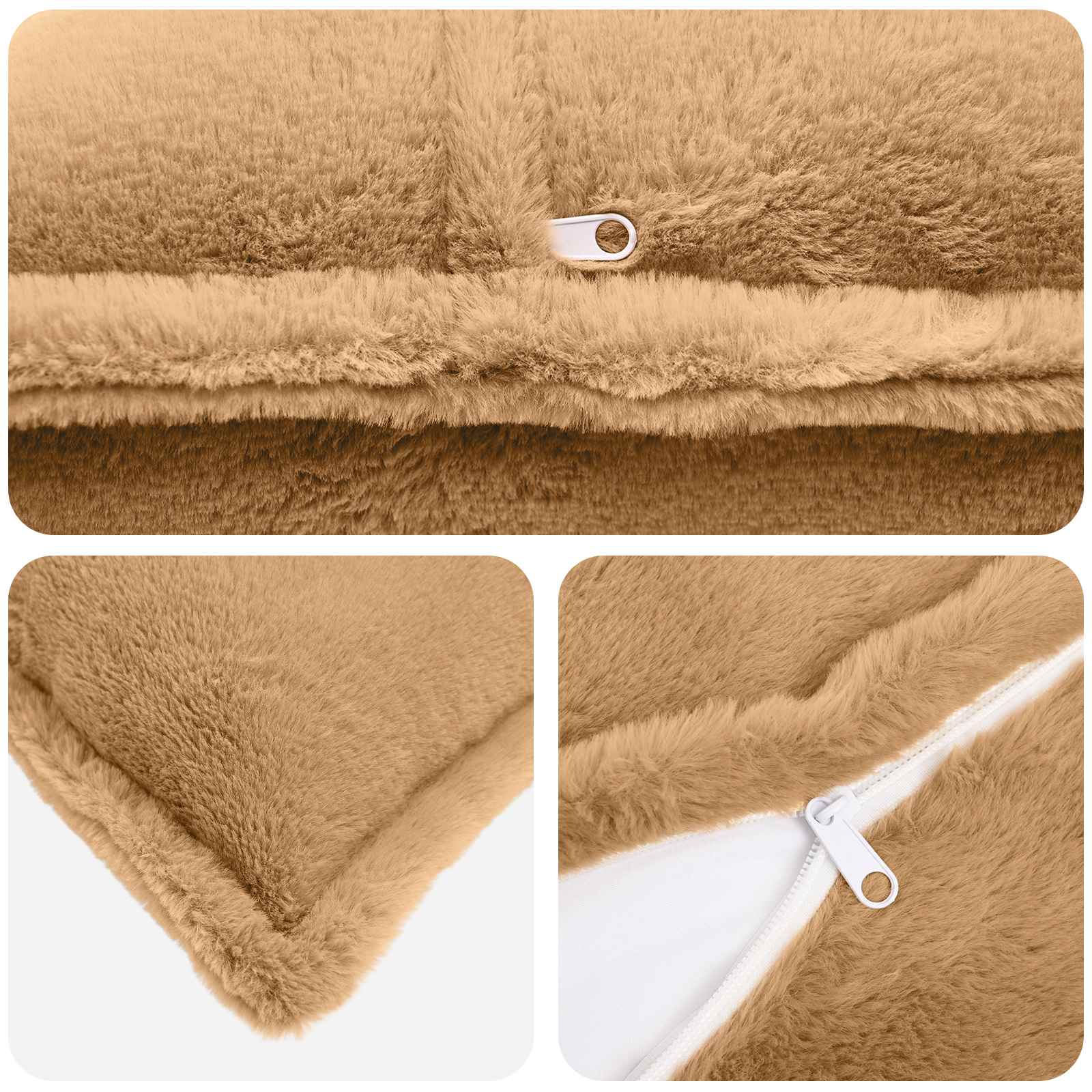 Párna huzat 2 db houten tópszínű 80 x 80 cm műnyúl szőr