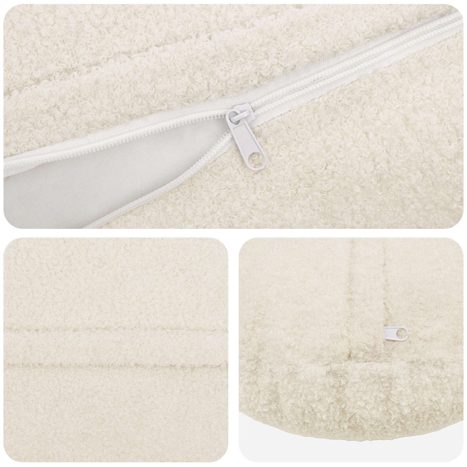Párna huzat 2 pcs heerlen krémszínű ø 40 cm bouclé