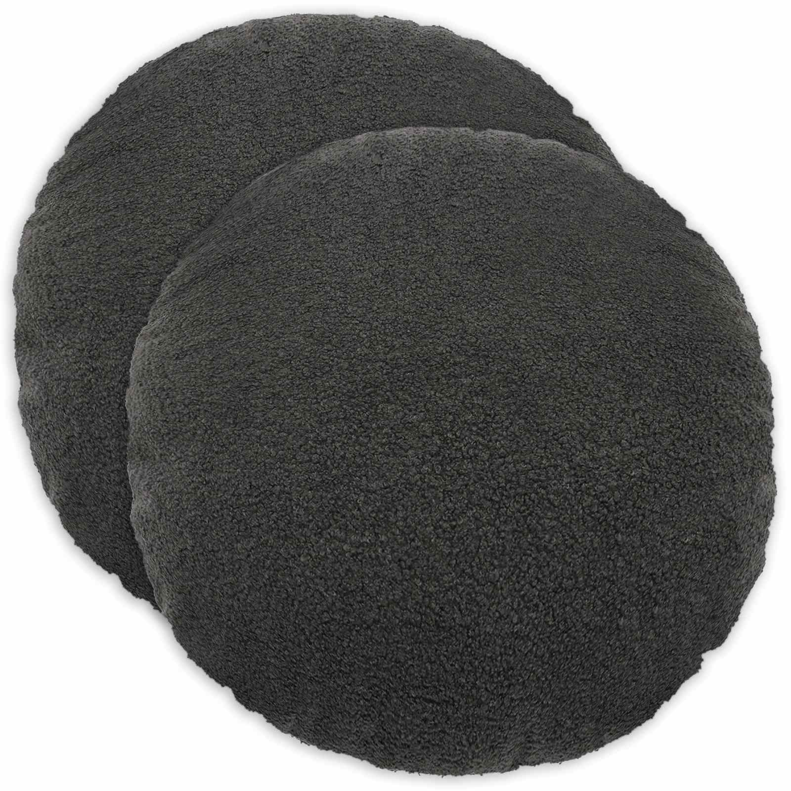 Párna huzat 2 pcs heerlen sötétszürke ø 40 cm bouclé