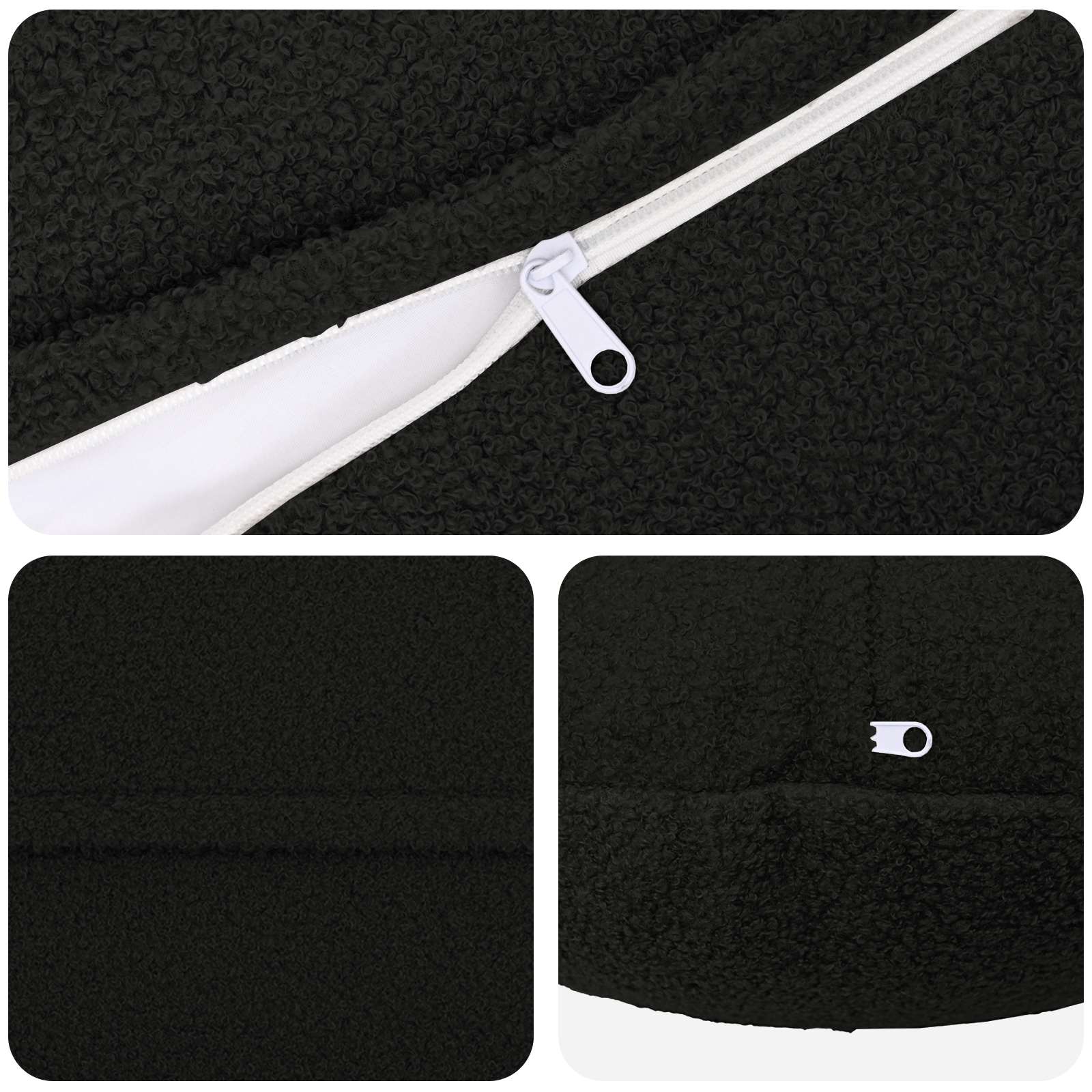 Párna huzat 2 pcs heerlen fekete ø 40 cm bouclé