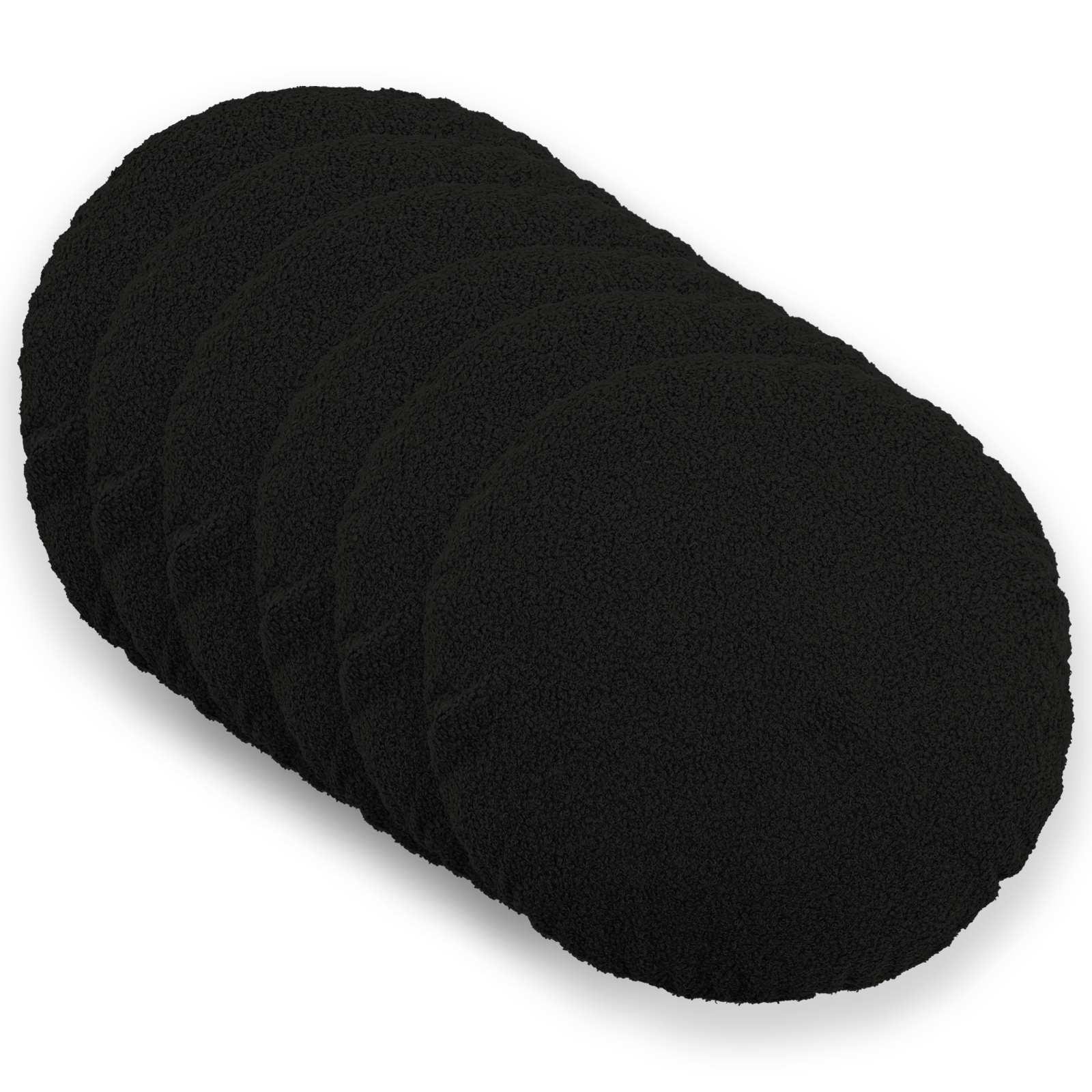 Párna huzat 6 pcs heerlen fekete ø 40 cm bouclé
