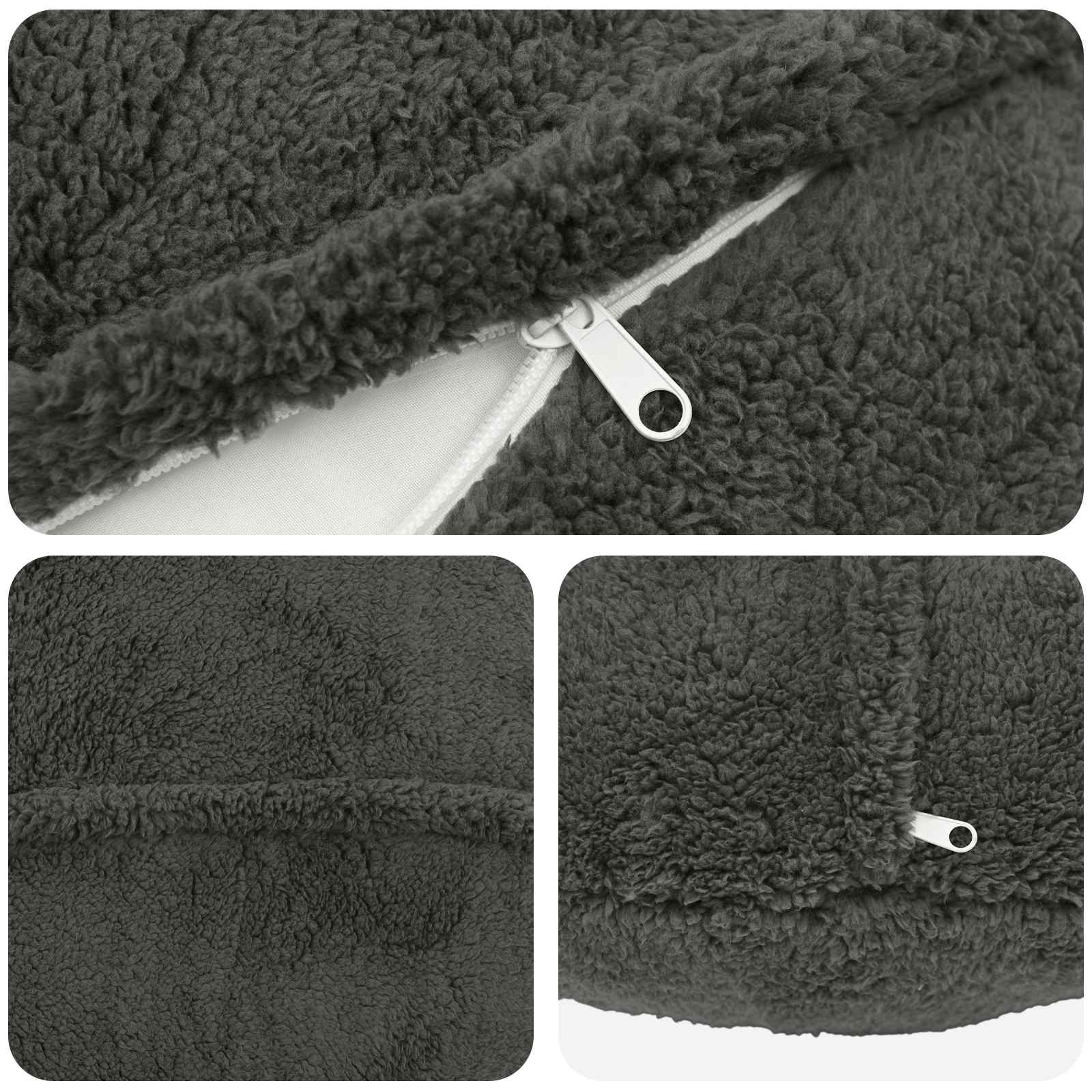 Párna huzat 6 pcs heerlen sötétszürke ø 40 cm bouclé