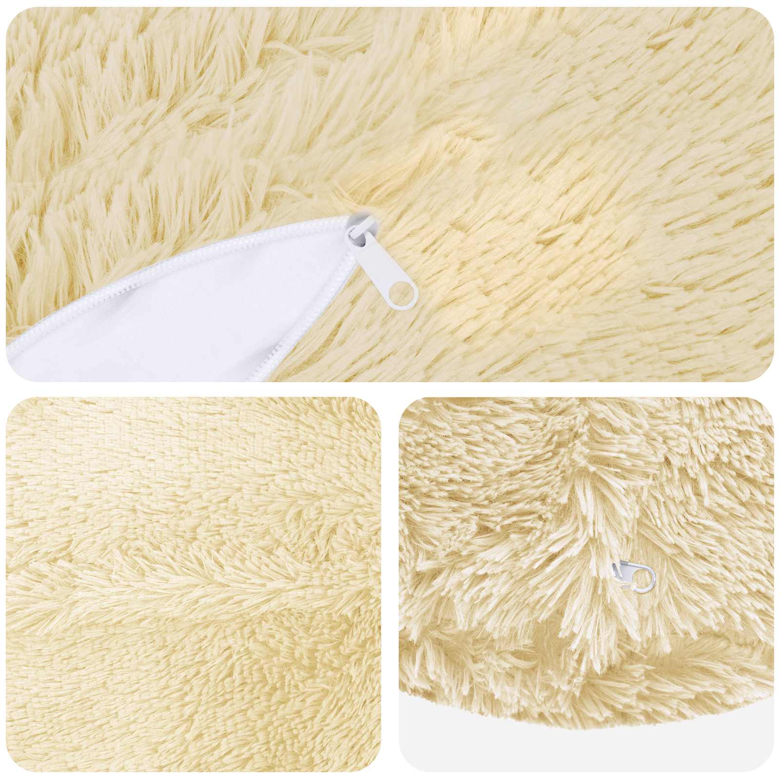 Párna huzat 2 pcs heerlen krémszínű ø 40 cm pv mikroplüss