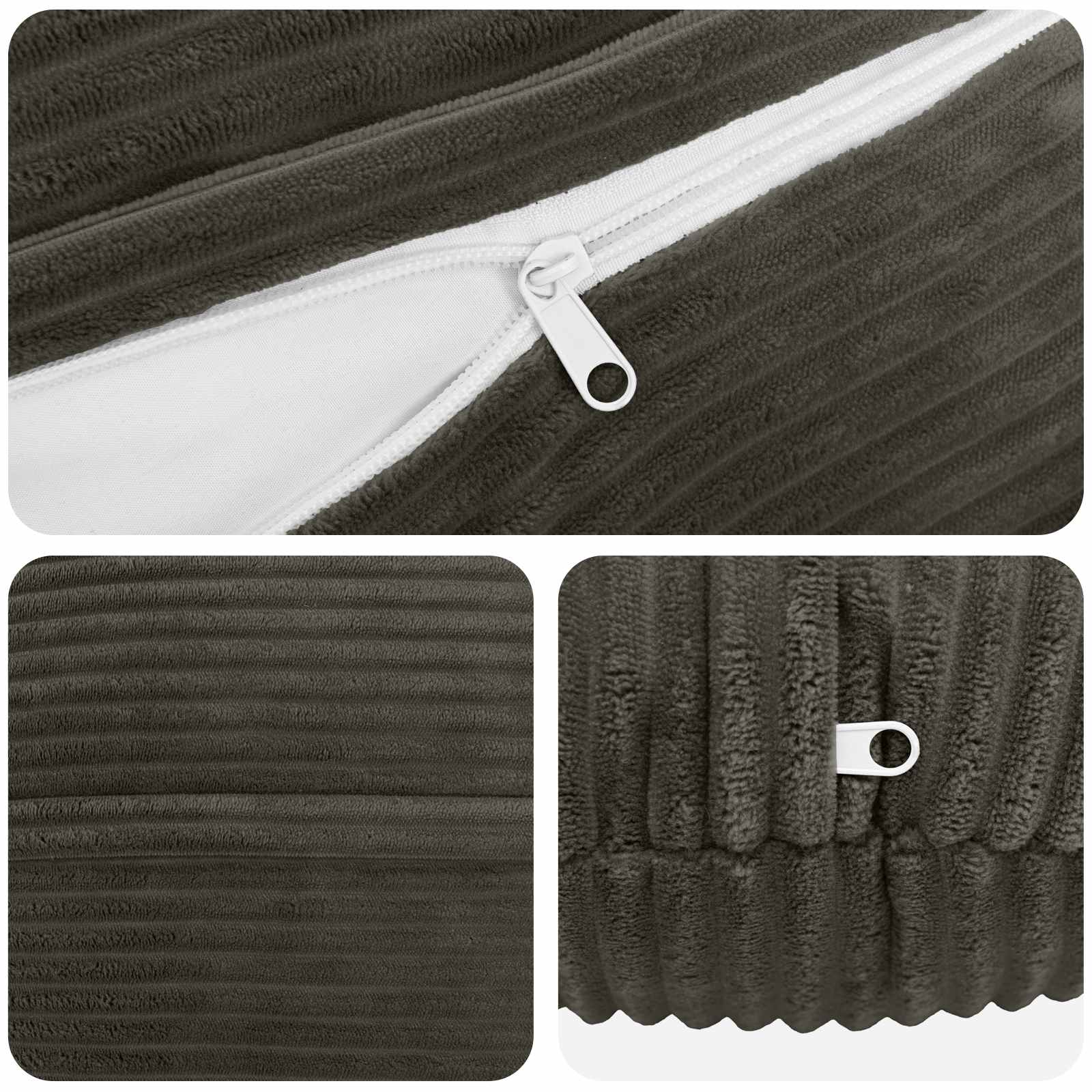 Párna huzat 2 pcs heerlen antracitszürke ø 50 cm cord