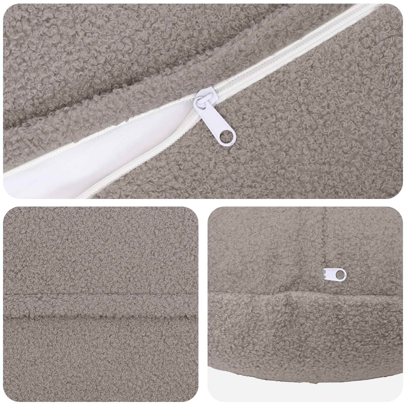 Párna huzat 6 pcs heerlen világosszürke ø 50 cm bouclé