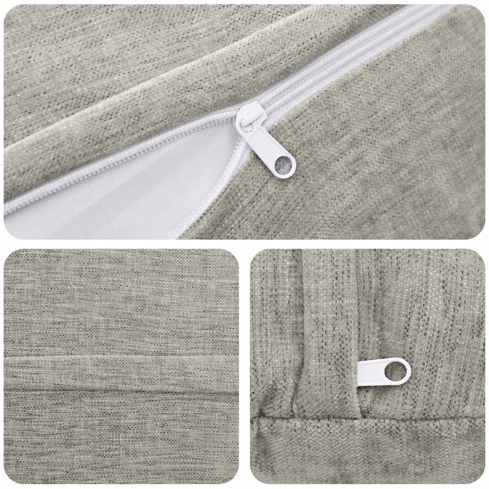 Párna huzat 6 db heerlen világosszürke ø 50 cm chenille szövet