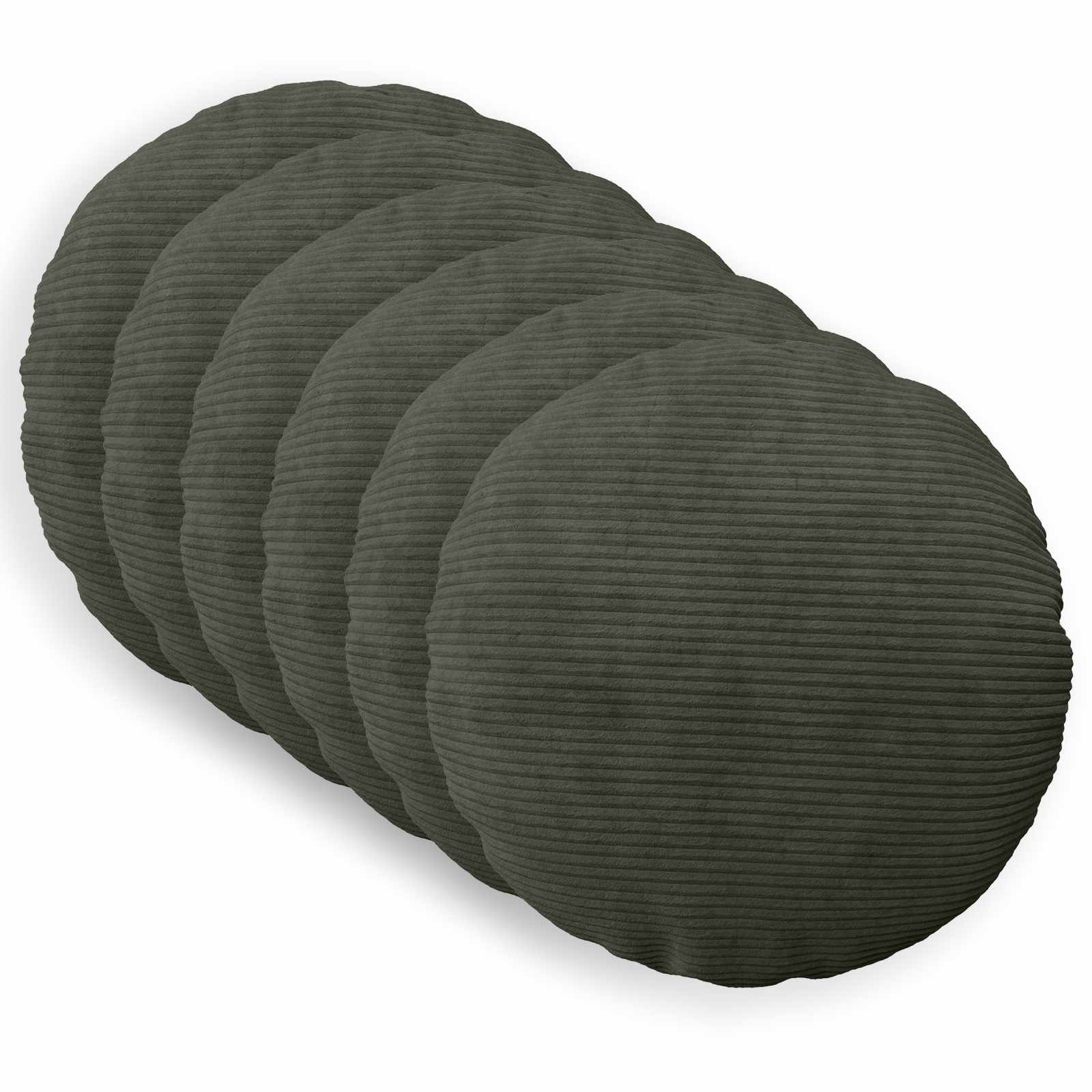 Párna huzat 6 pcs heerlen antracitszürke ø 60 cm cord