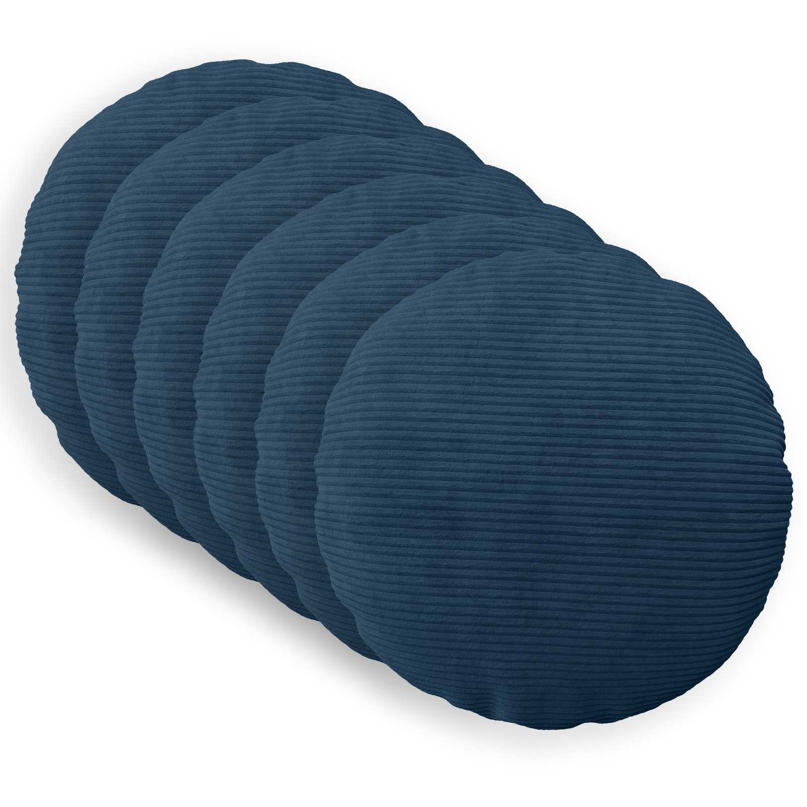 Párna huzat 6 pcs heerlen sötétkék ø 60 cm cord