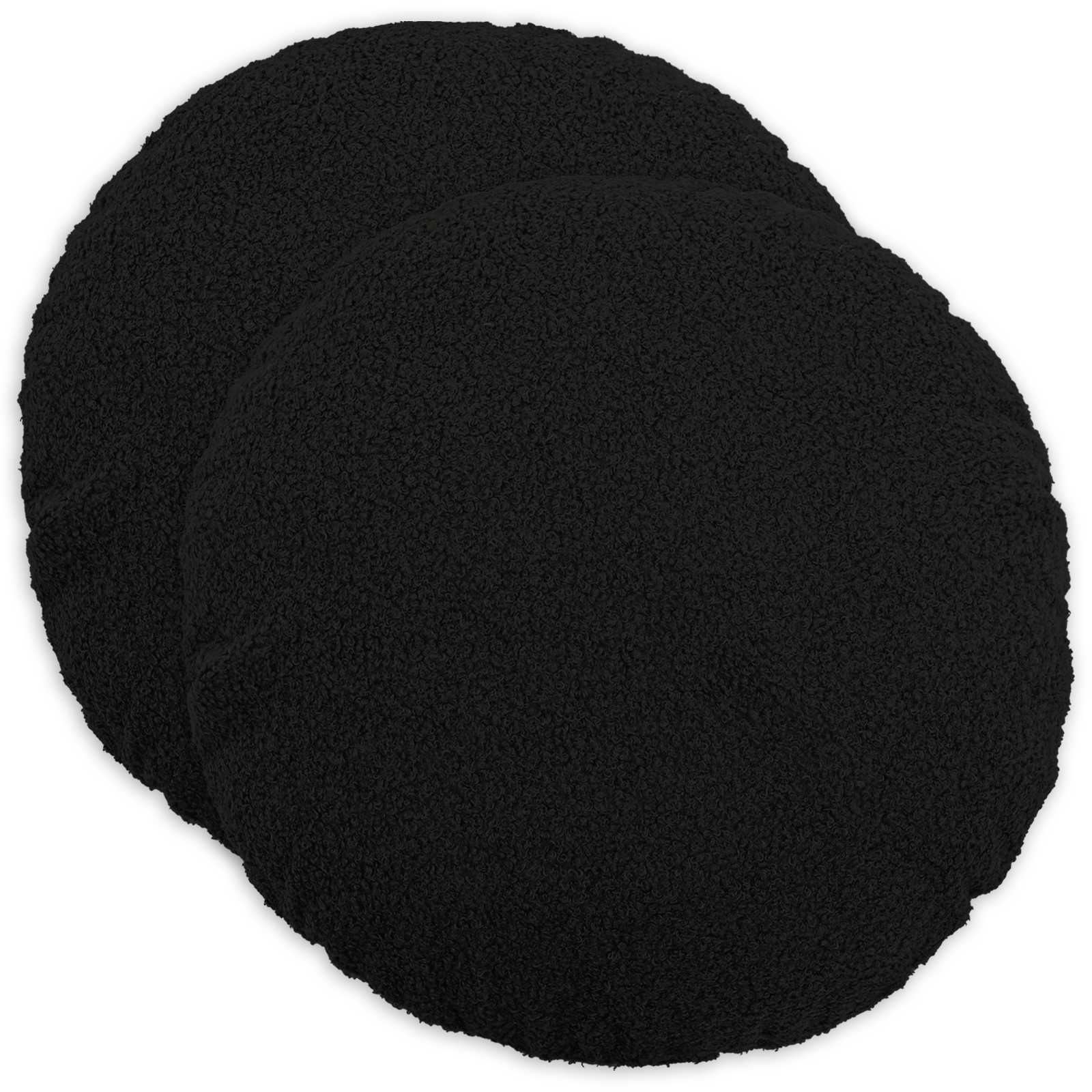 Párna huzat 2 pcs heerlen fekete ø 60 cm bouclé