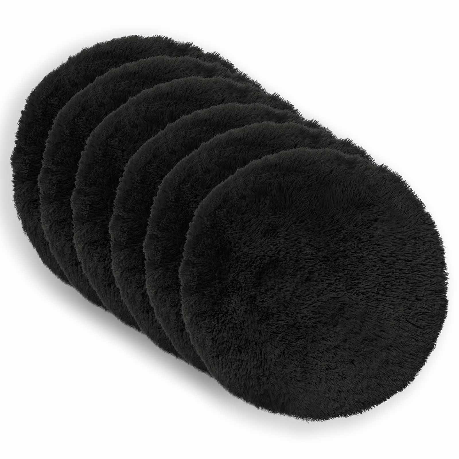 Párna huzat 6 pcs heerlen fekete ø 60 cm pv mikroplüss