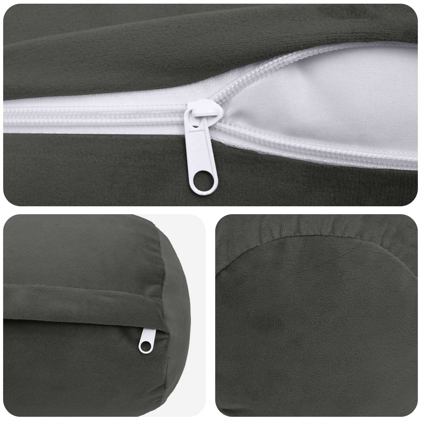 Párna huzat 2 pcs heerlen sötétszürke ø 15 x 40 cm bársony