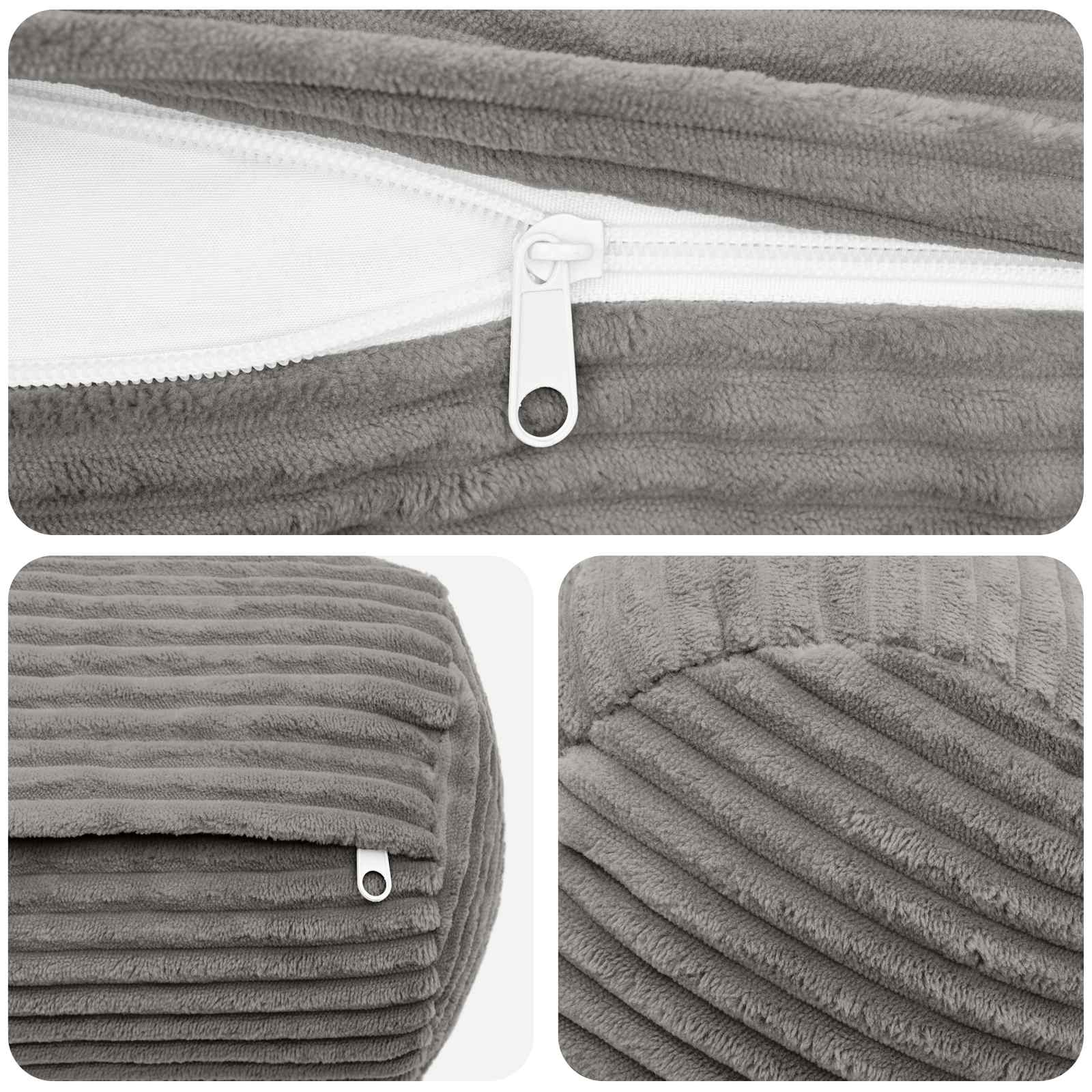 Párna huzat 2 pcs heerlen világosszürke ø 15 x 40 cm cord