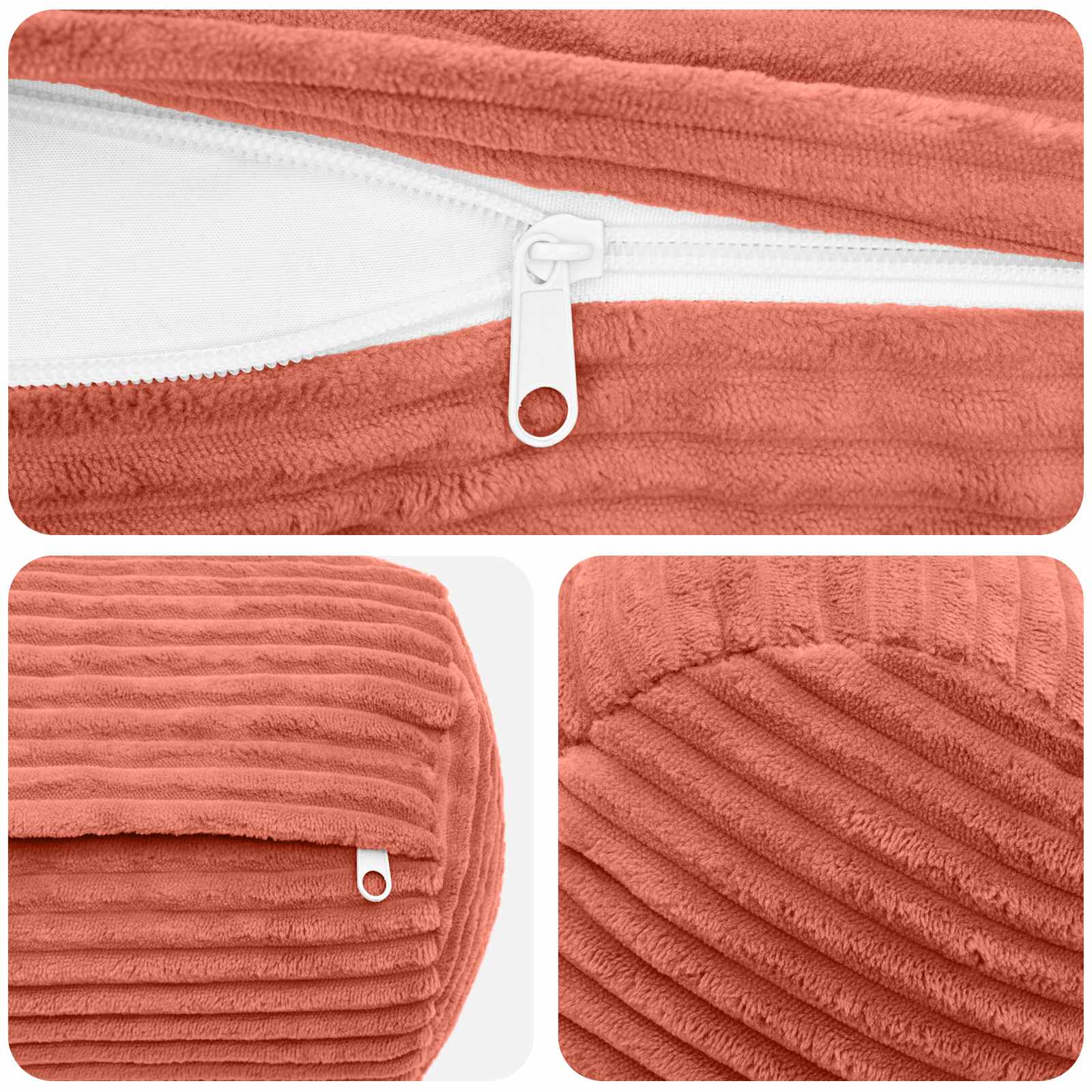 Párna huzat 2 pcs heerlen piros narancs ø 15 x 40 cm cord