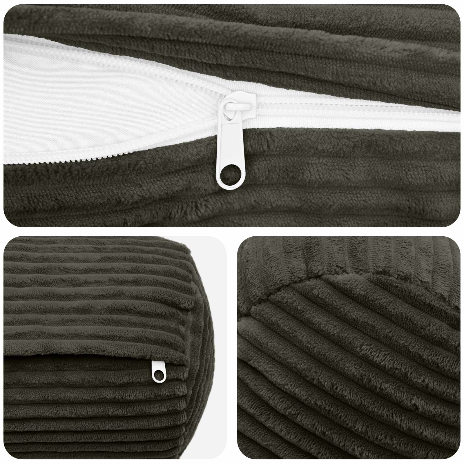 Párna huzat 6 pcs heerlen antracitszürke ø 15 x 40 cm cord