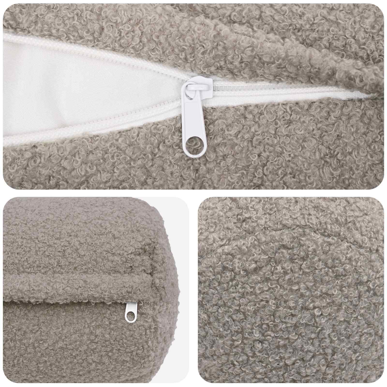Párna huzat 6 pcs heerlen világosszürke ø 15 x 40 cm bouclé