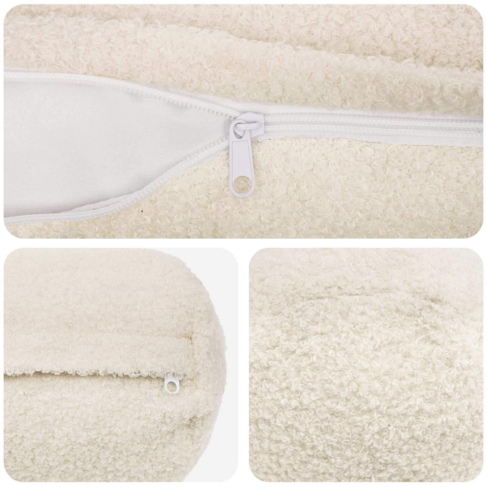 Párna huzat 2 pcs heerlen krémszínű ø 15 x 40 cm bouclé