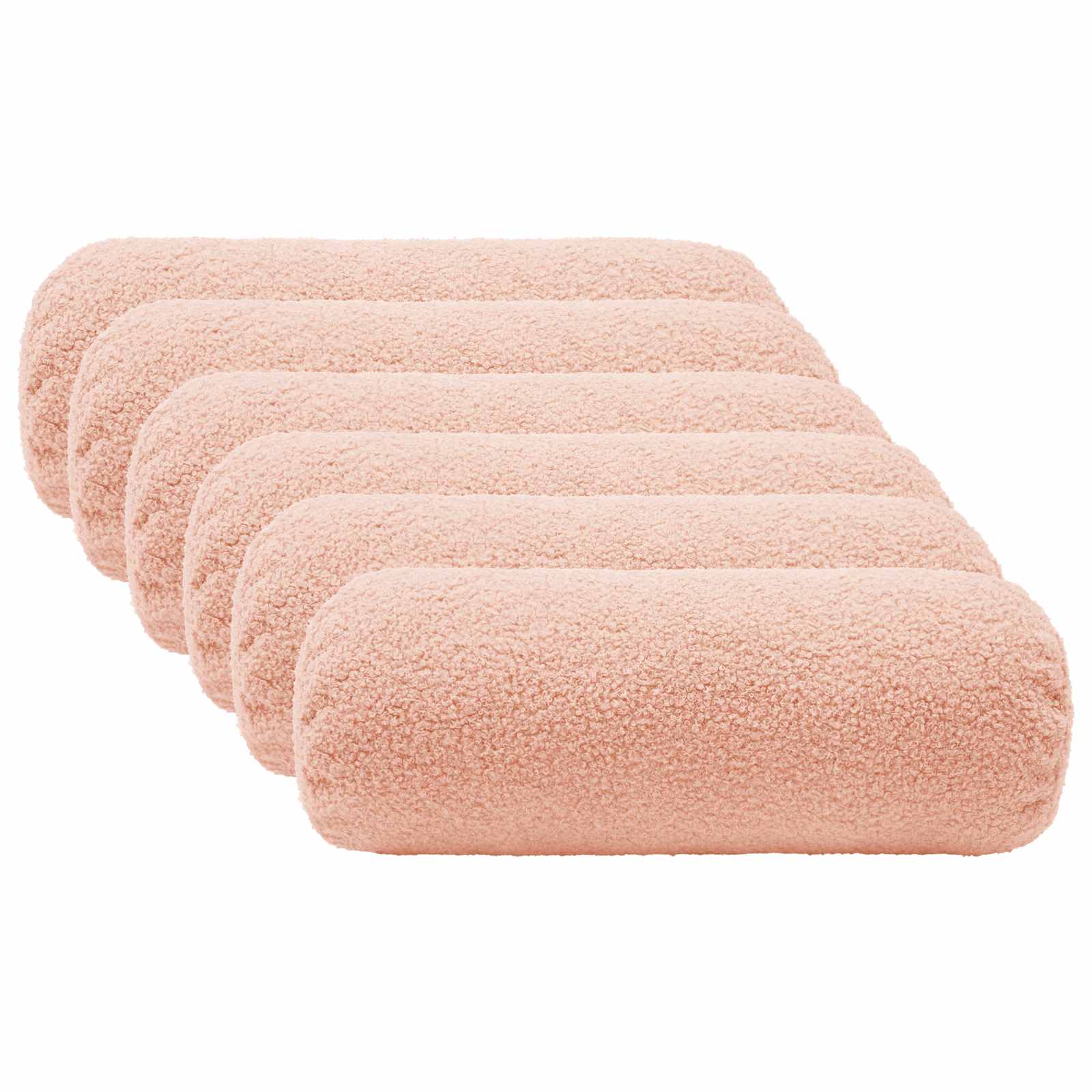 Párna huzat 6 pcs heerlen rózsaszín ø 15 x 40 cm bouclé