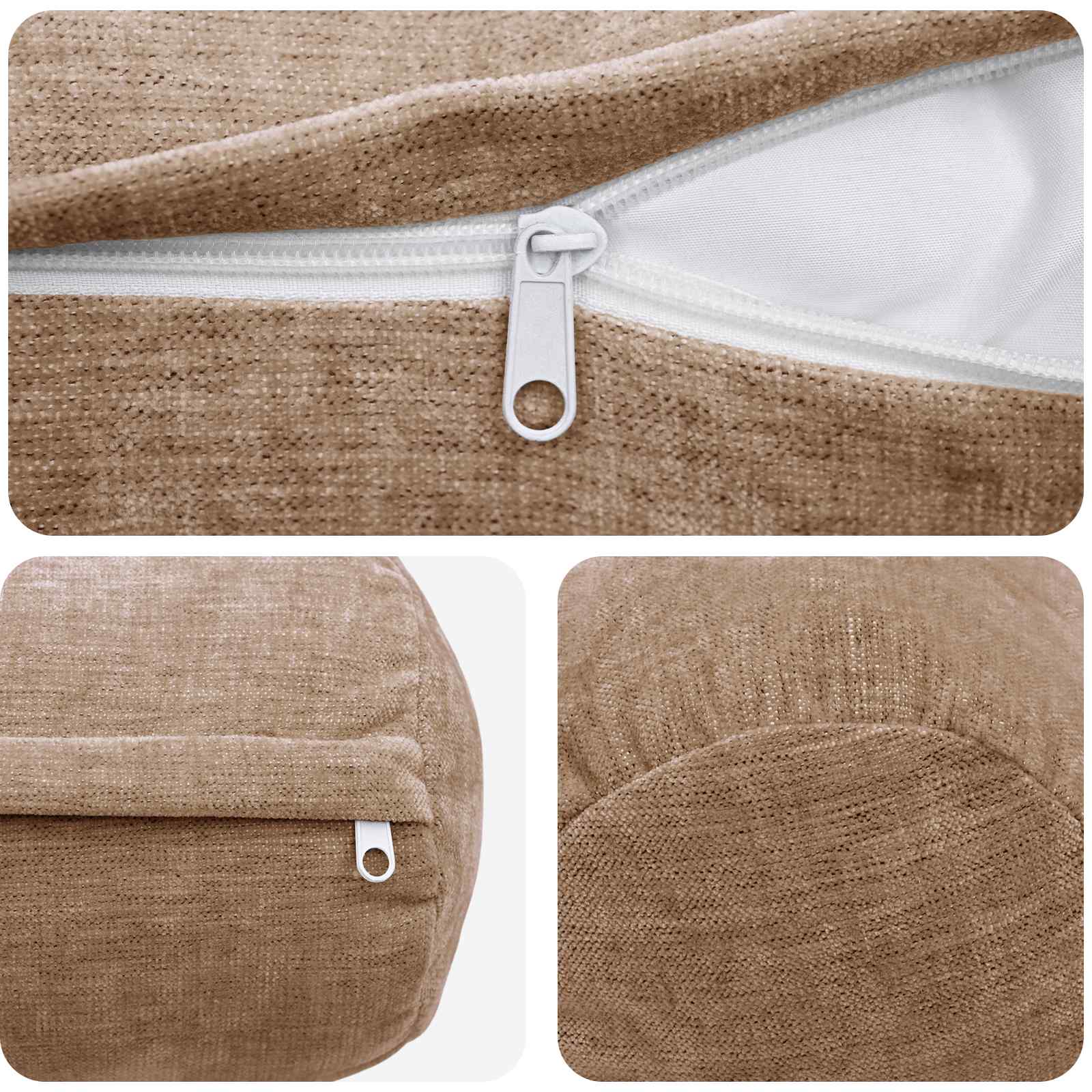 Párna huzat 6 db heerlen barna ø 15 x 40 cm chenille szövet