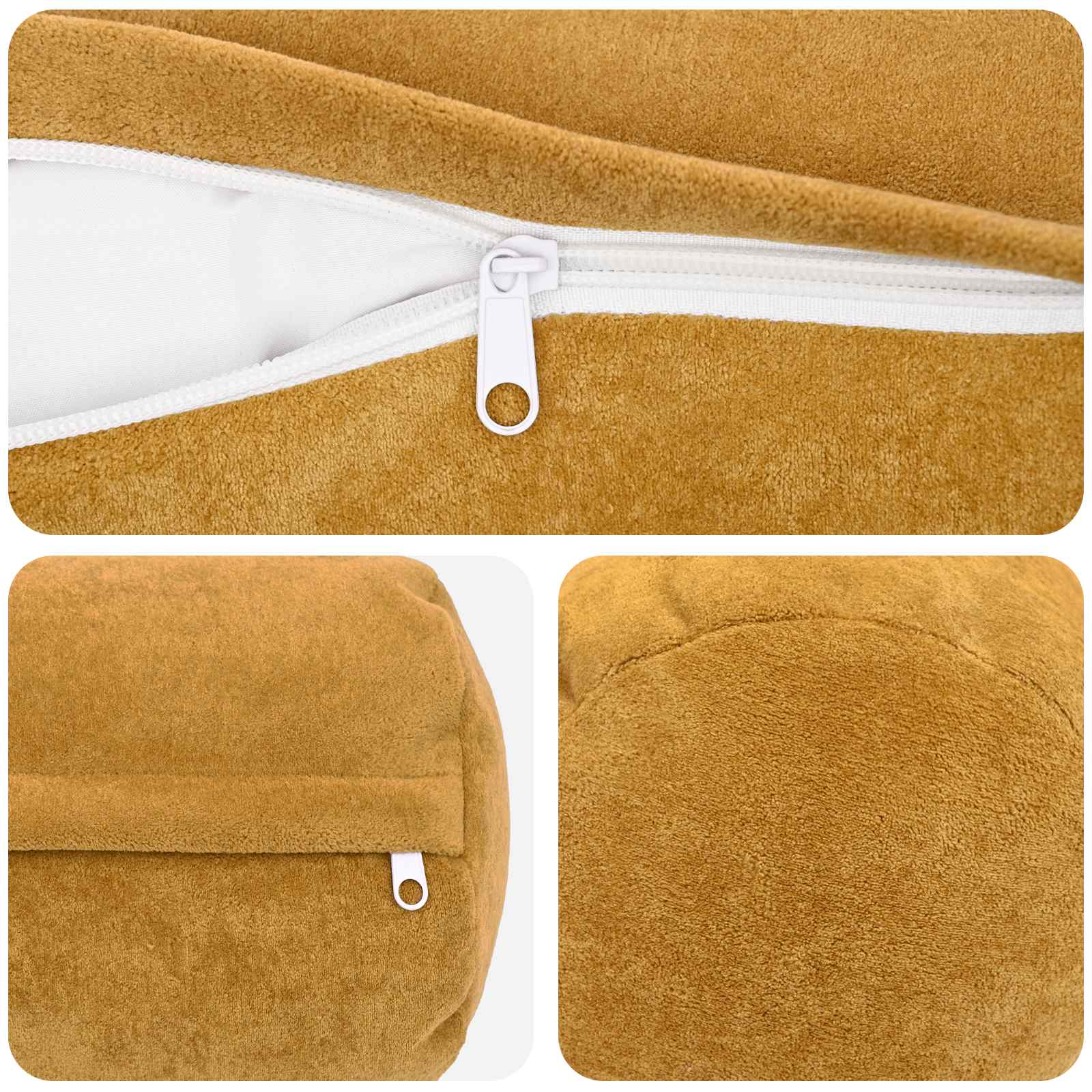 Párna huzat 6 pcs heerlen sárga ø 15 x 40 cm mikroszálas plüss