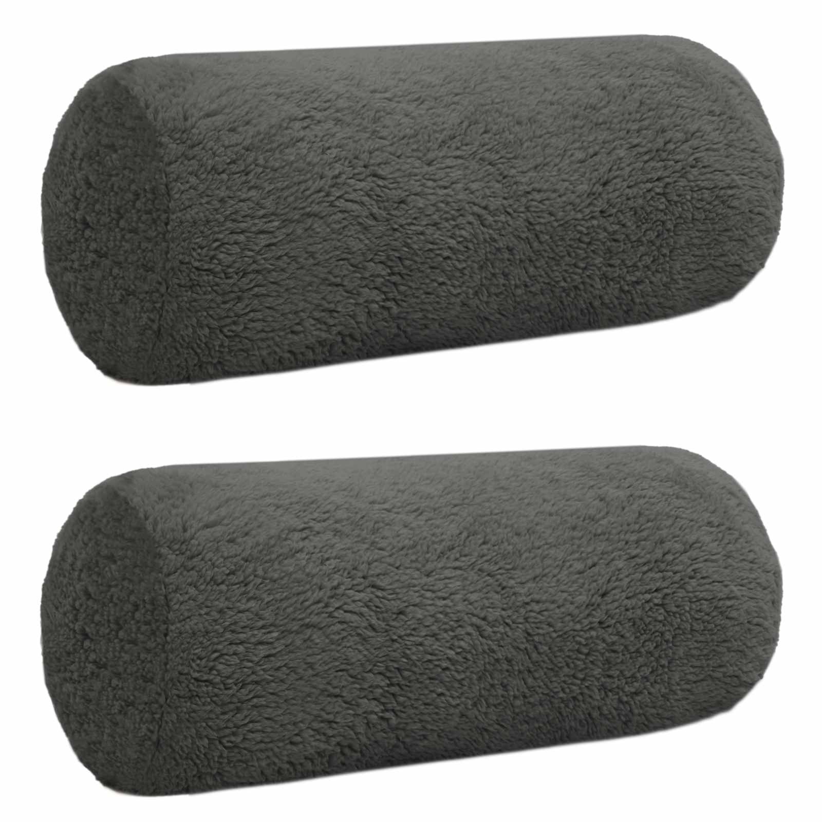 Párna huzat 2 pcs heerlen sötétszürke ø 15 x 40 cm bouclé