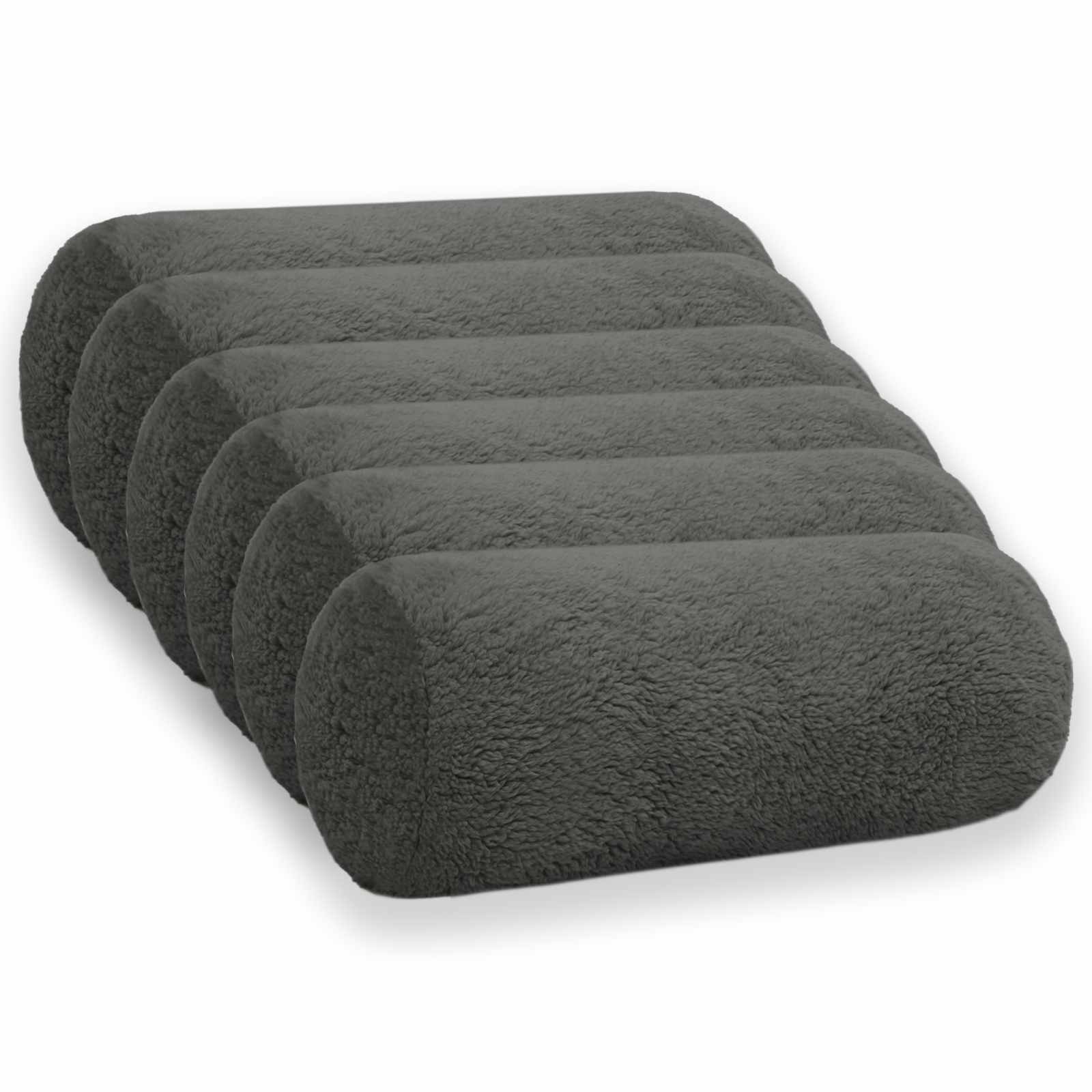 Párna huzat 6 pcs heerlen sötétszürke ø 15 x 40 cm bouclé
