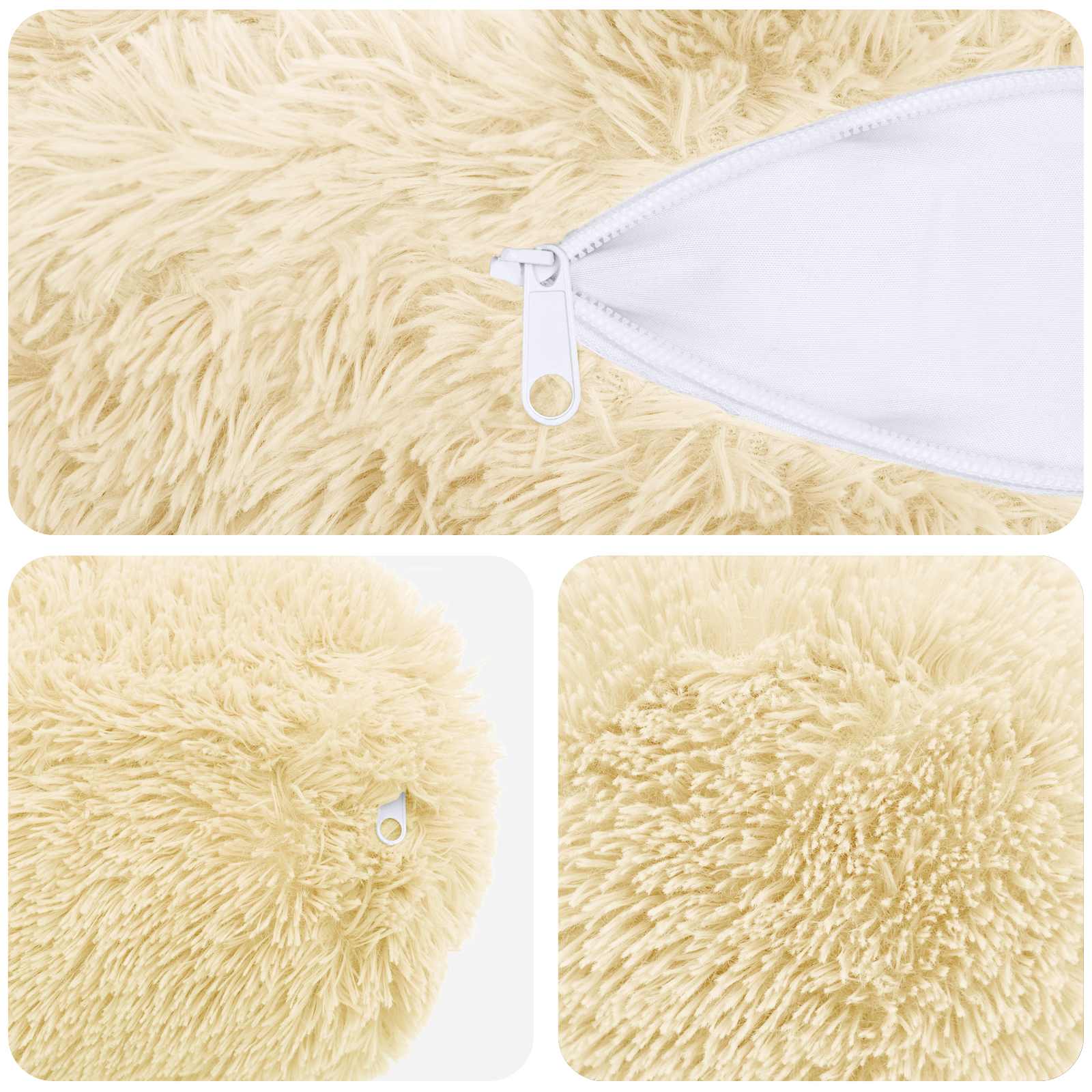 Párna huzat 2 pcs heerlen krémszínű ø 15 x 40 cm pv mikroplüss