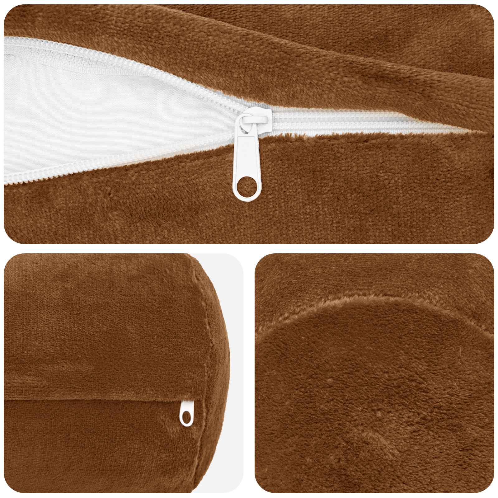 Párna huzat 2 pcs heerlen világos barna ø 15 x 40 cm flanell