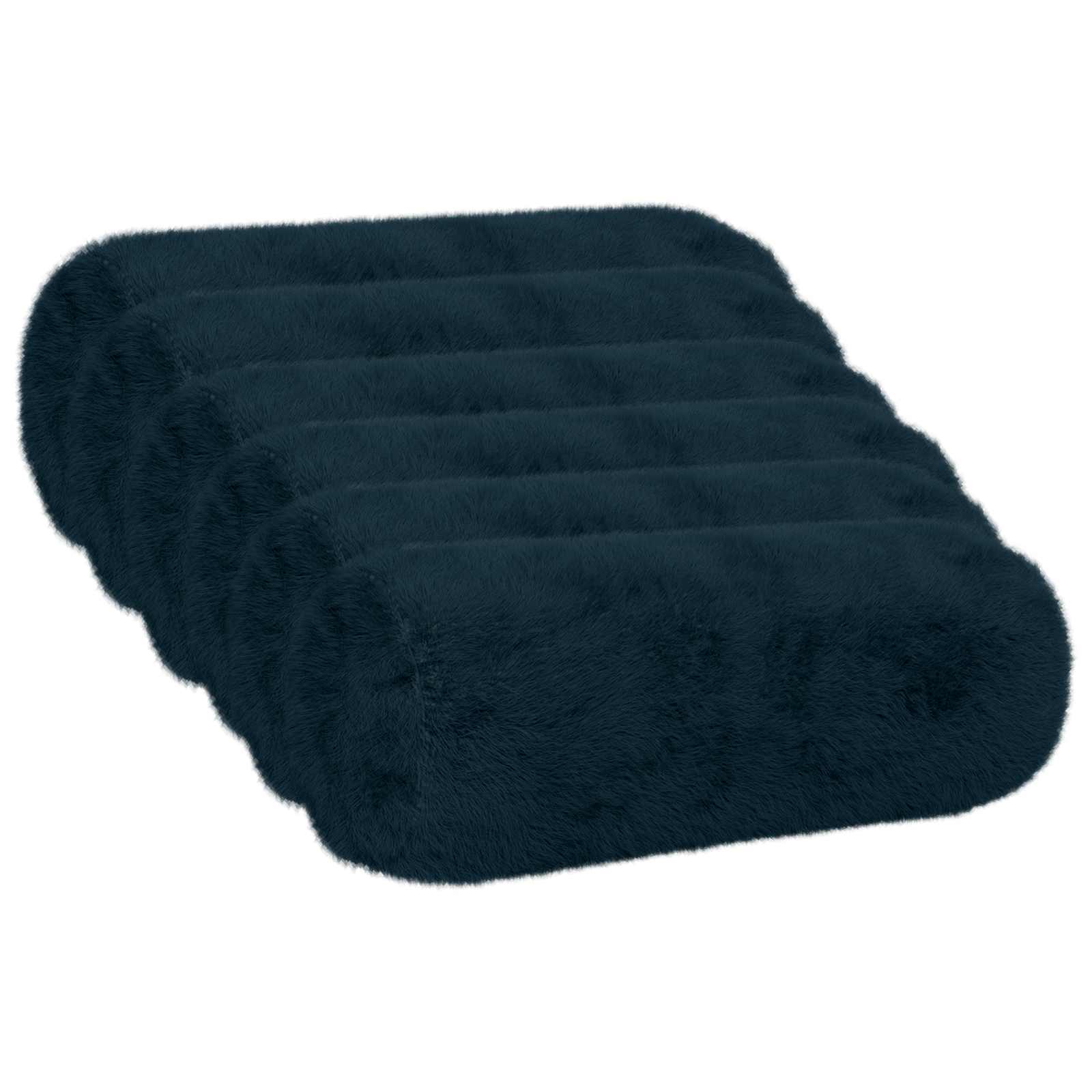 Párna huzat 6 db heerlen sötétkék ø 15 x 40 cm műnyúl szőr