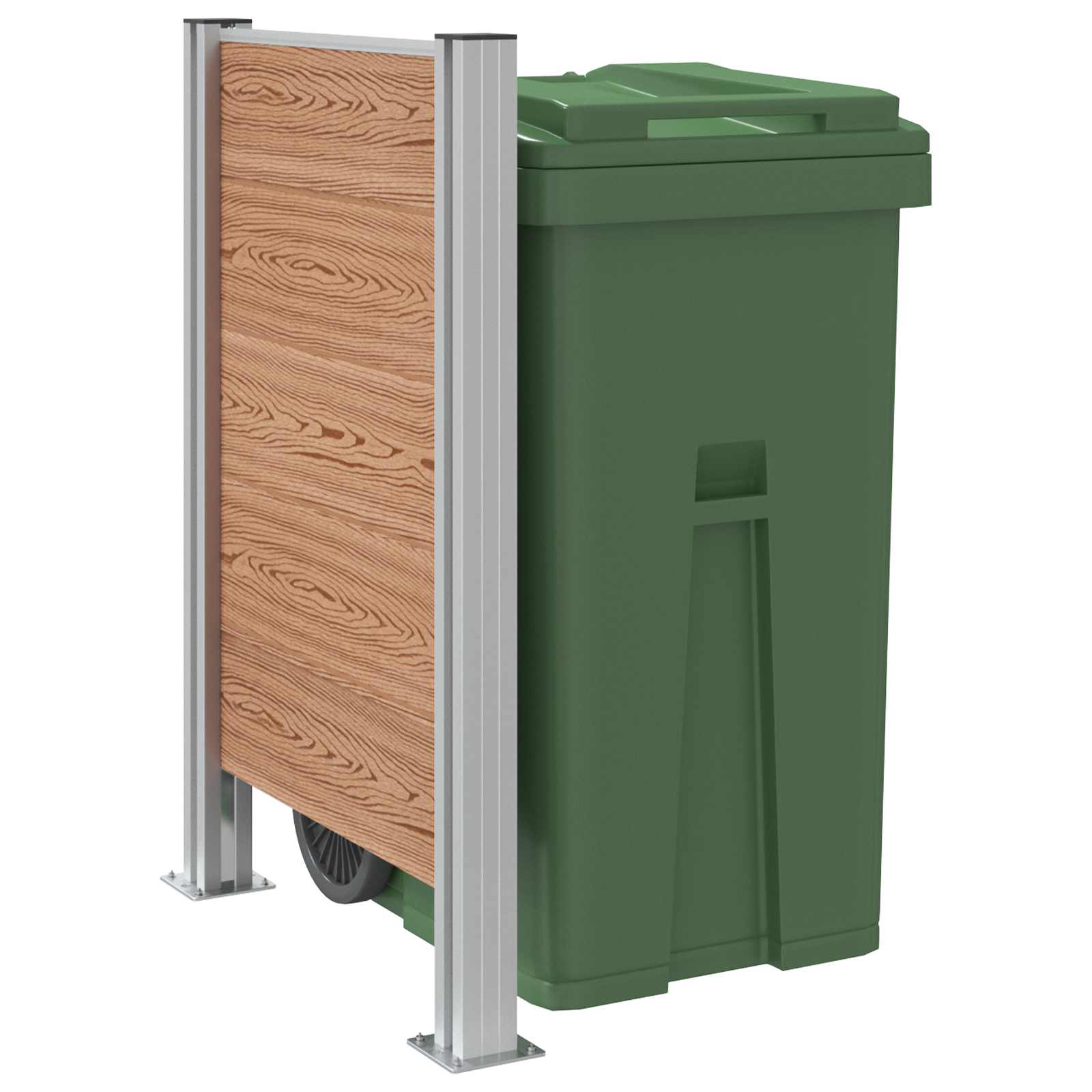 Hulladék gyűjtő kerítés barna 85 x 12 x 115 cm alumínium és wpc