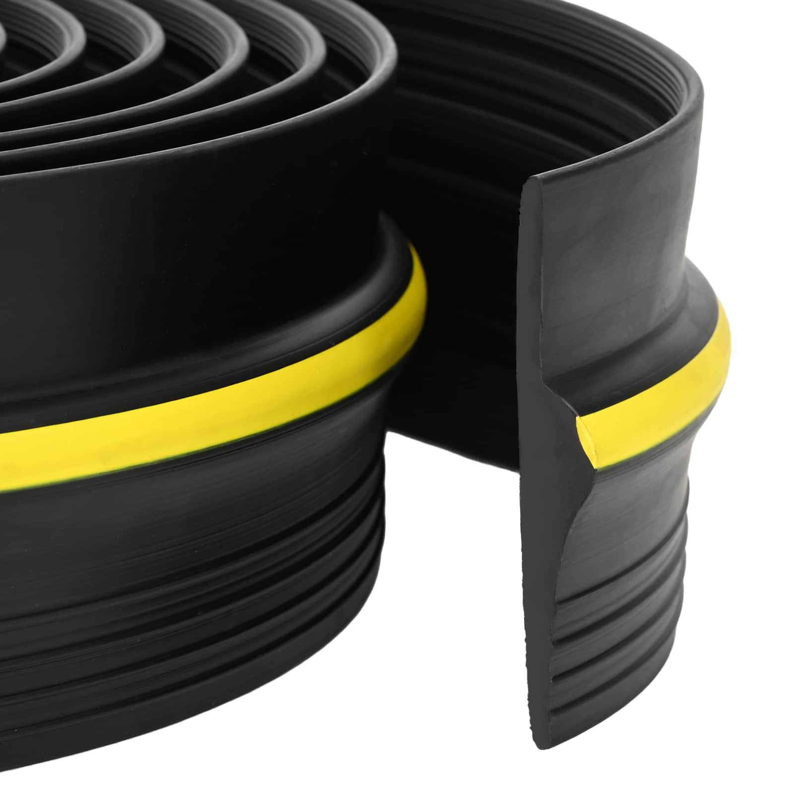 Garázspadló tömítés fekete és sárga 12 x 90 mm 5,5 m pvc