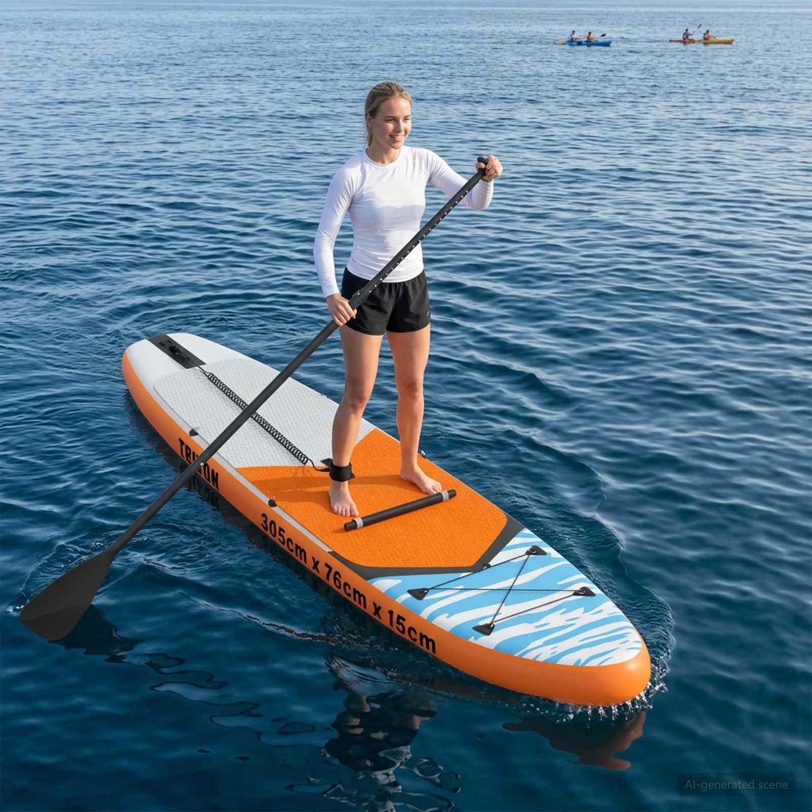 Sup tábla ülőhellyel 2 az 1-ben triton 305 x 76 x 15 cm kék