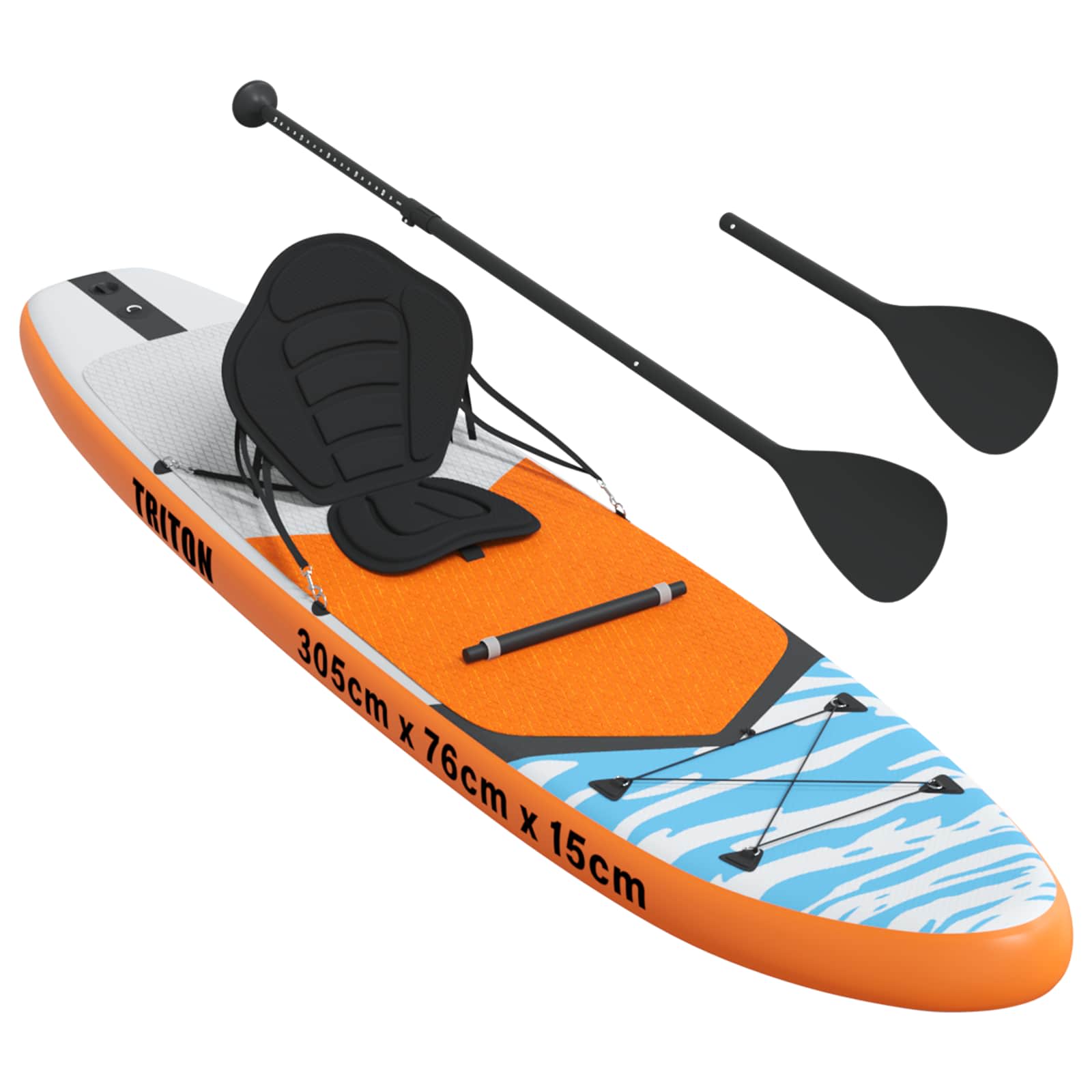 Sup tábla ülőhellyel 2 az 1-ben triton 305 x 76 x 15 cm kék