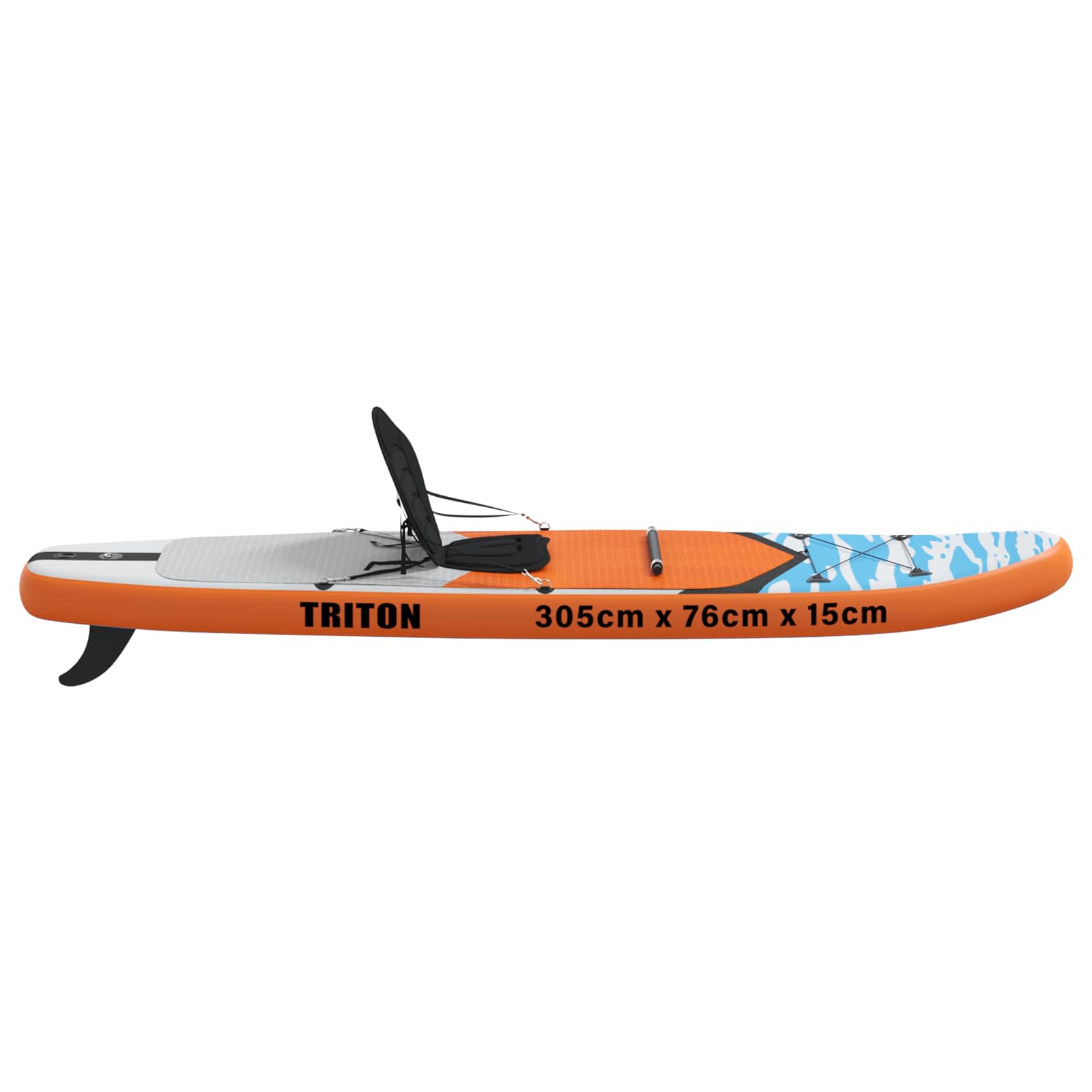 Sup tábla ülőhellyel 2 az 1-ben triton 305 x 76 x 15 cm kék