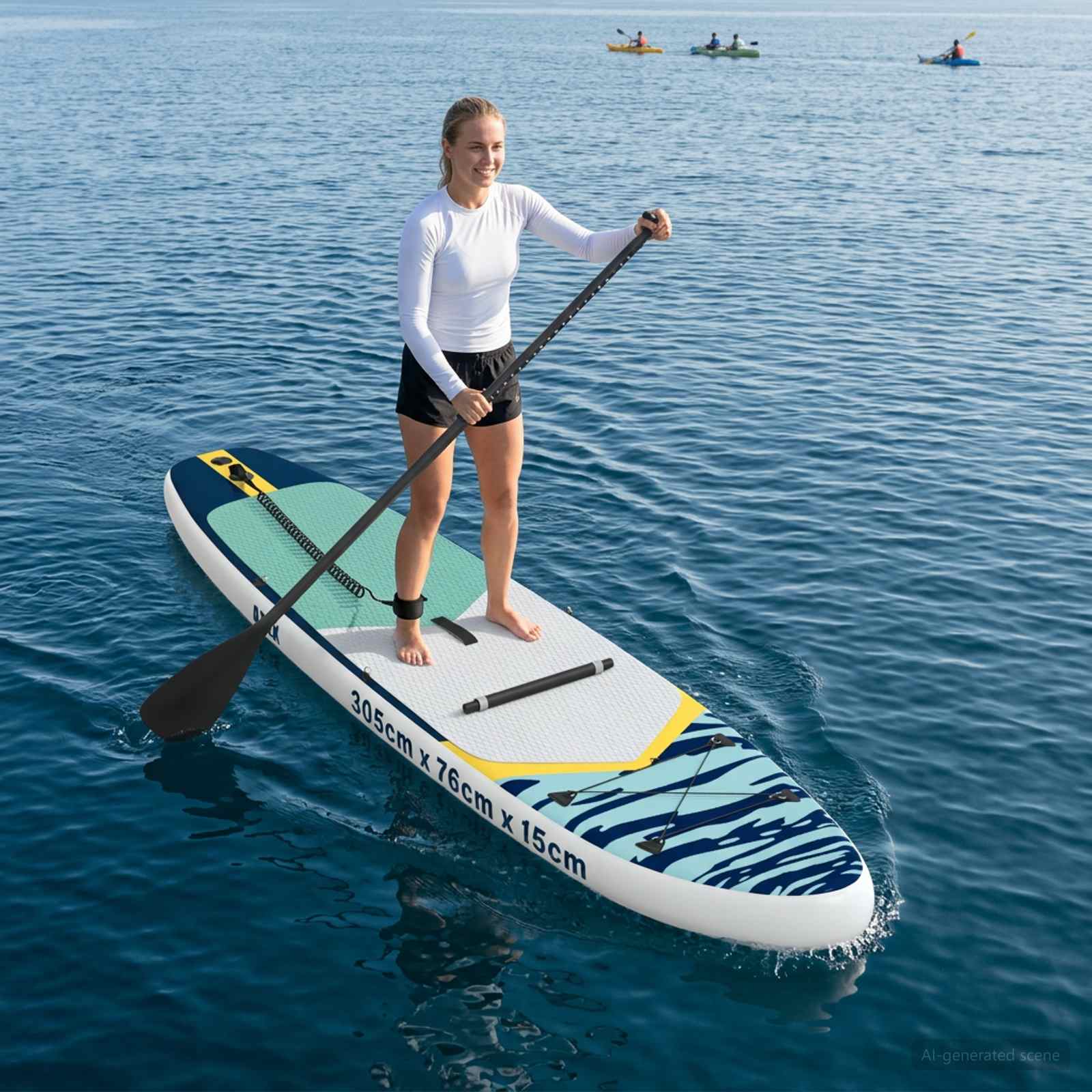 Sup tábla ülőhellyel 2 az 1-ben apex 305 x 76 x 15 cm kék