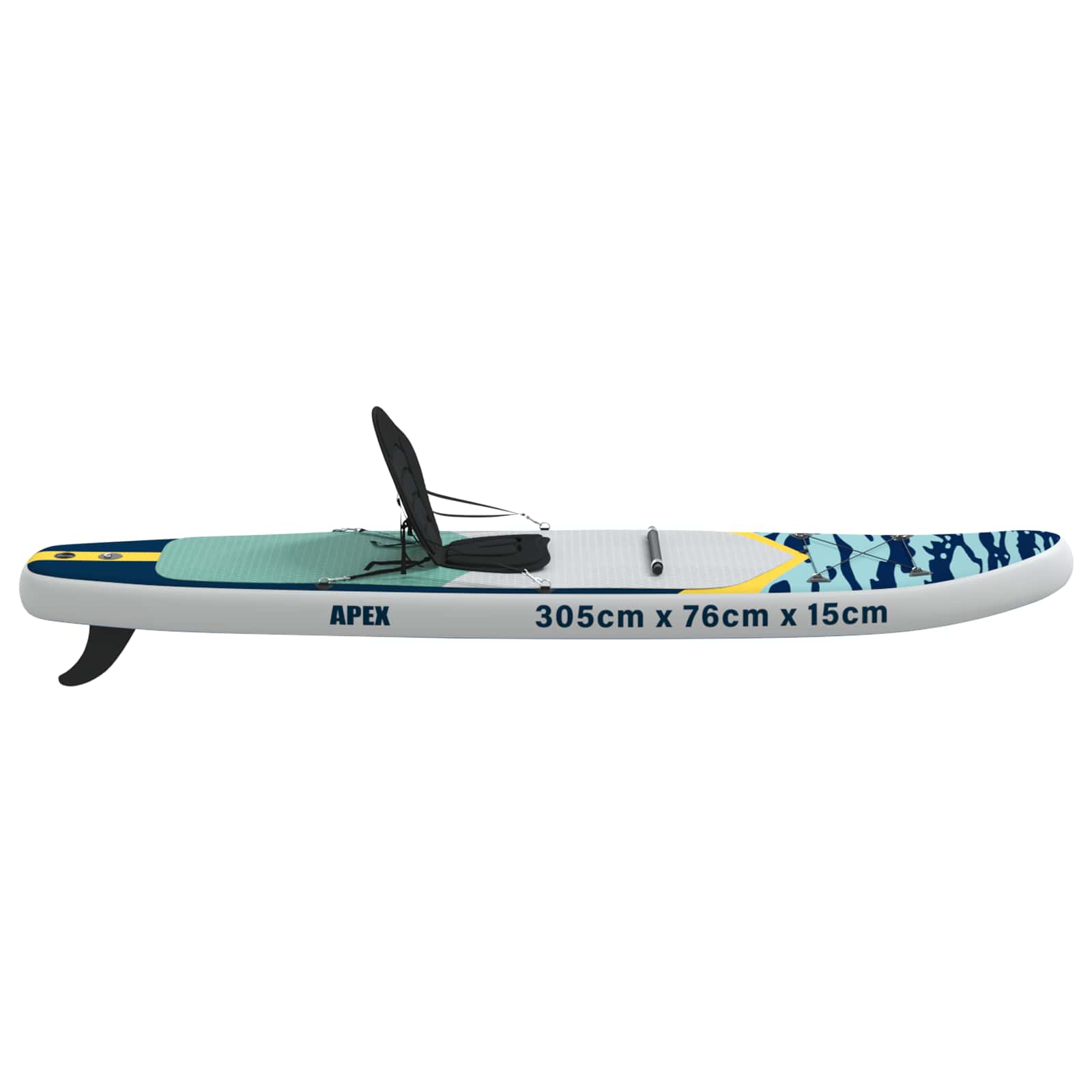 Sup tábla ülőhellyel 2 az 1-ben apex 305 x 76 x 15 cm kék