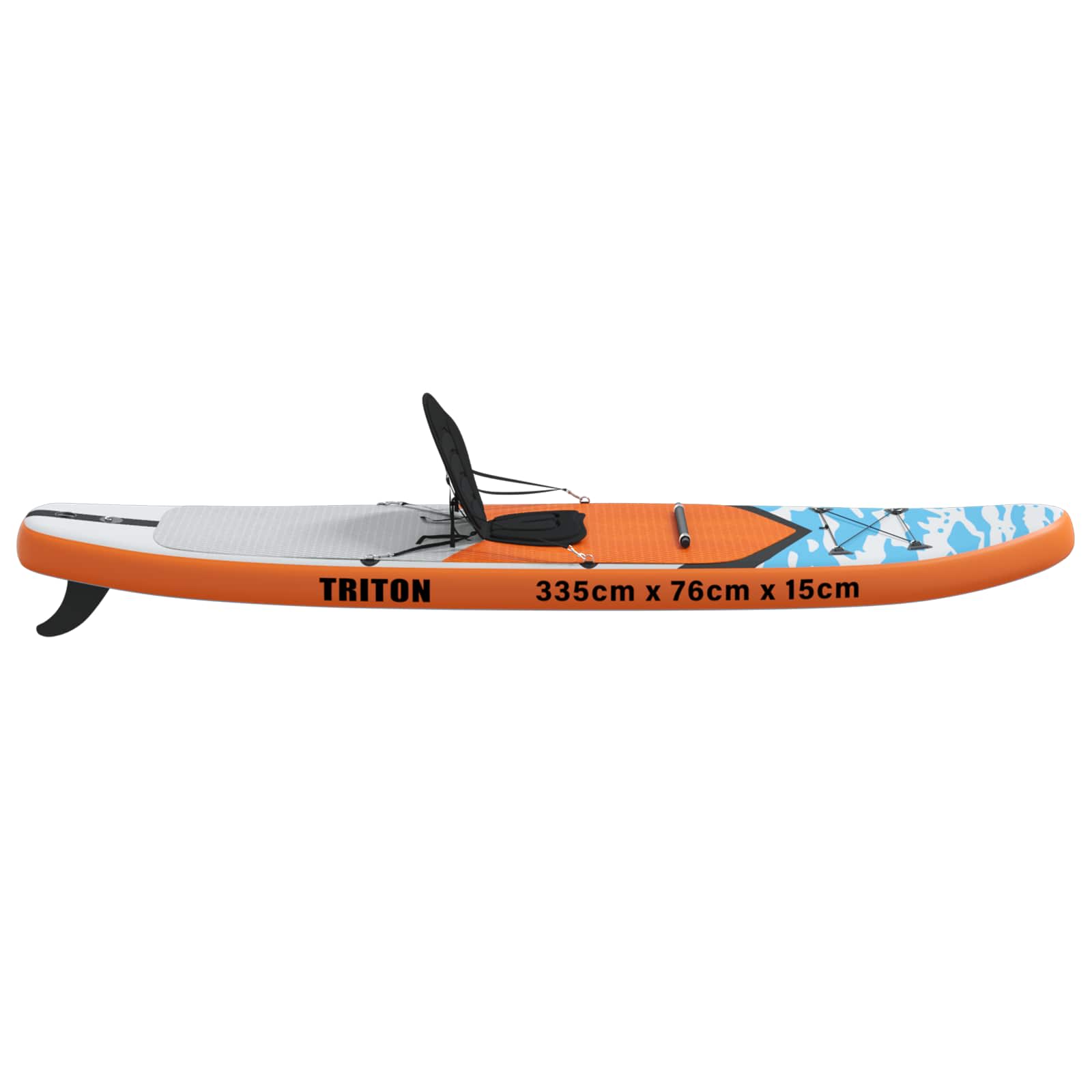 Sup tábla ülőhellyel 2 az 1-ben triton 335 x 76 x 15 cm kék