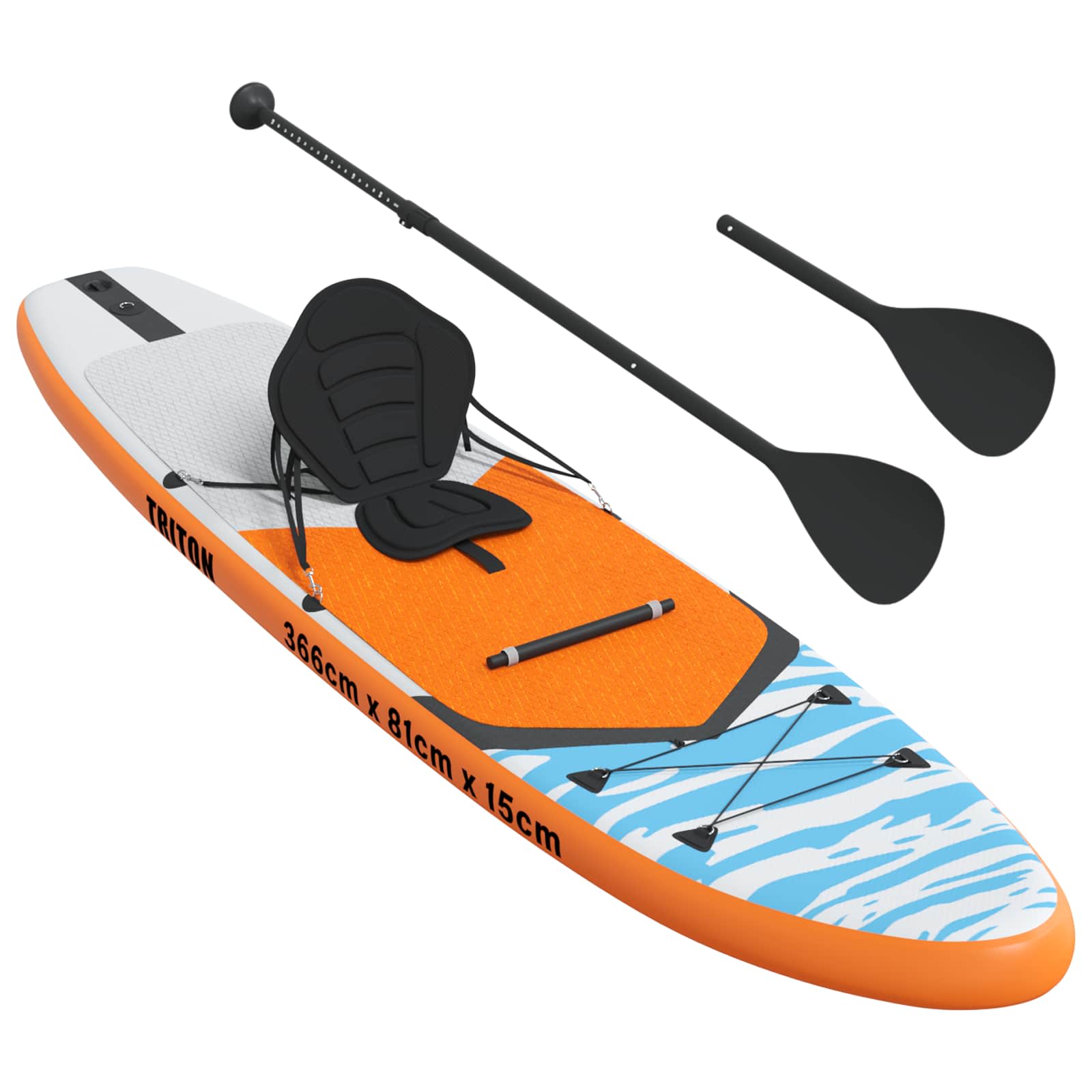 Sup tábla ülőhellyel 2 az 1-ben triton 366 x 81 x 15 cm kék