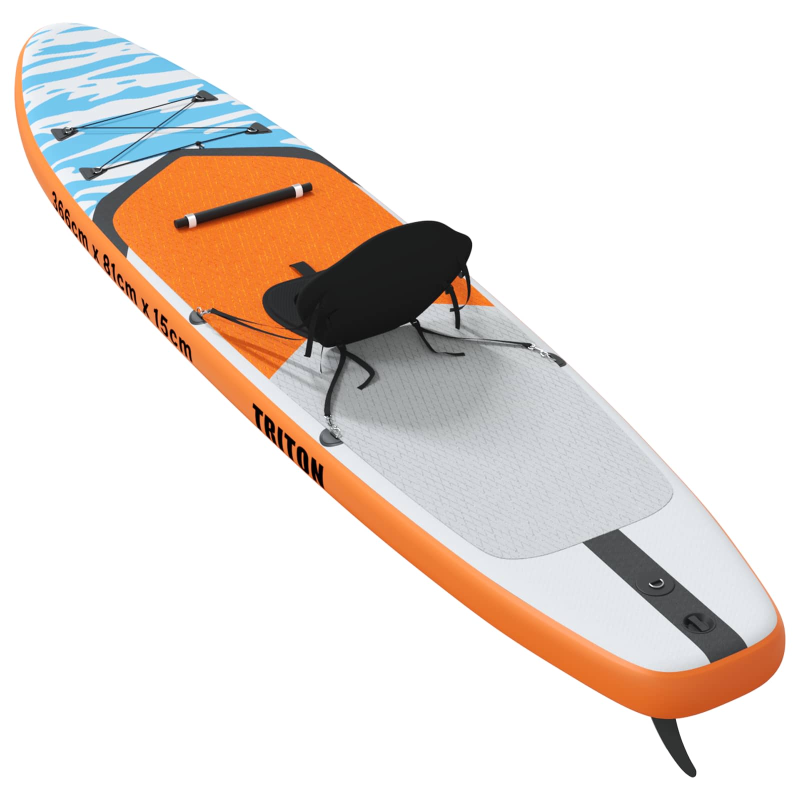 Sup tábla ülőhellyel 2 az 1-ben triton 366 x 81 x 15 cm kék