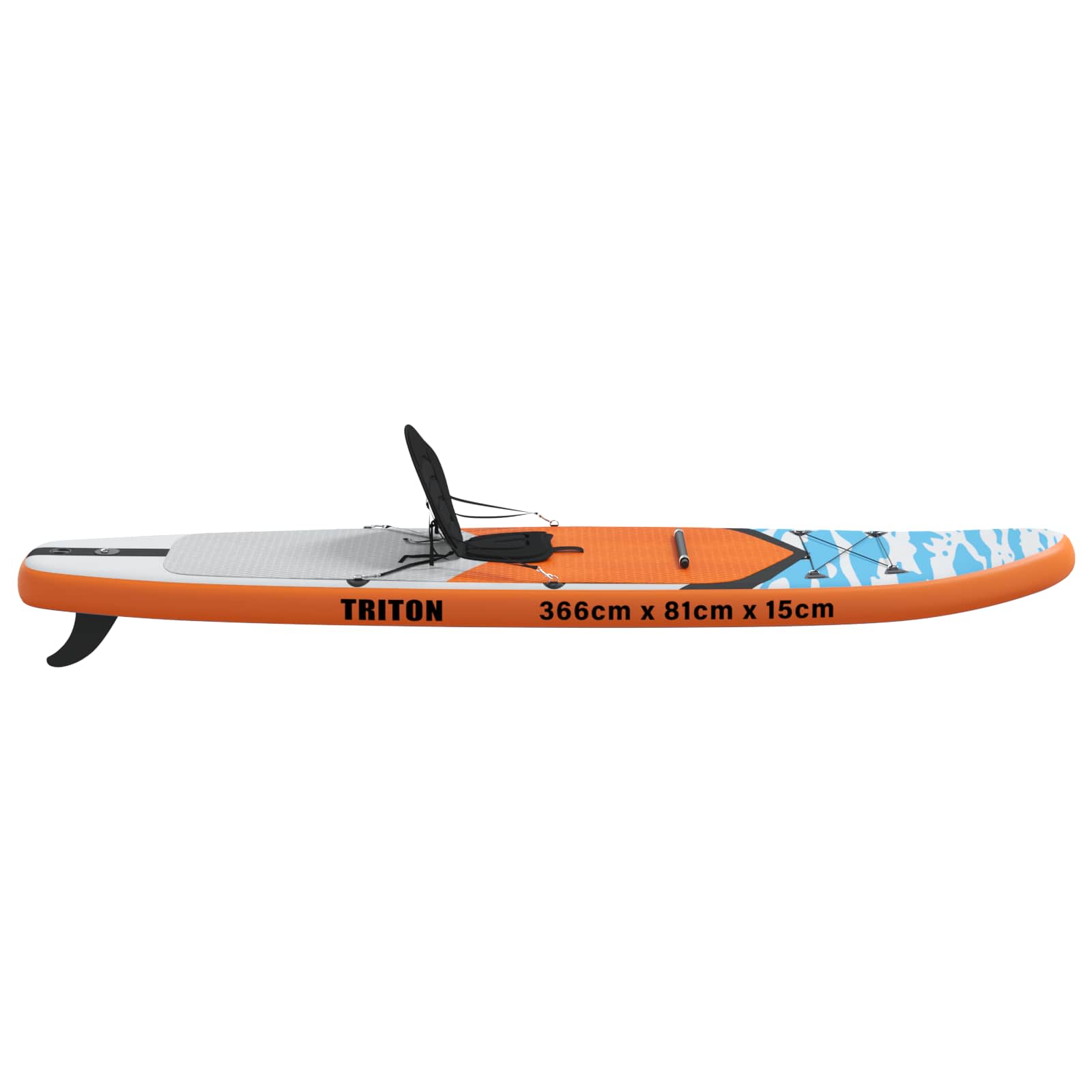 Sup tábla ülőhellyel 2 az 1-ben triton 366 x 81 x 15 cm kék
