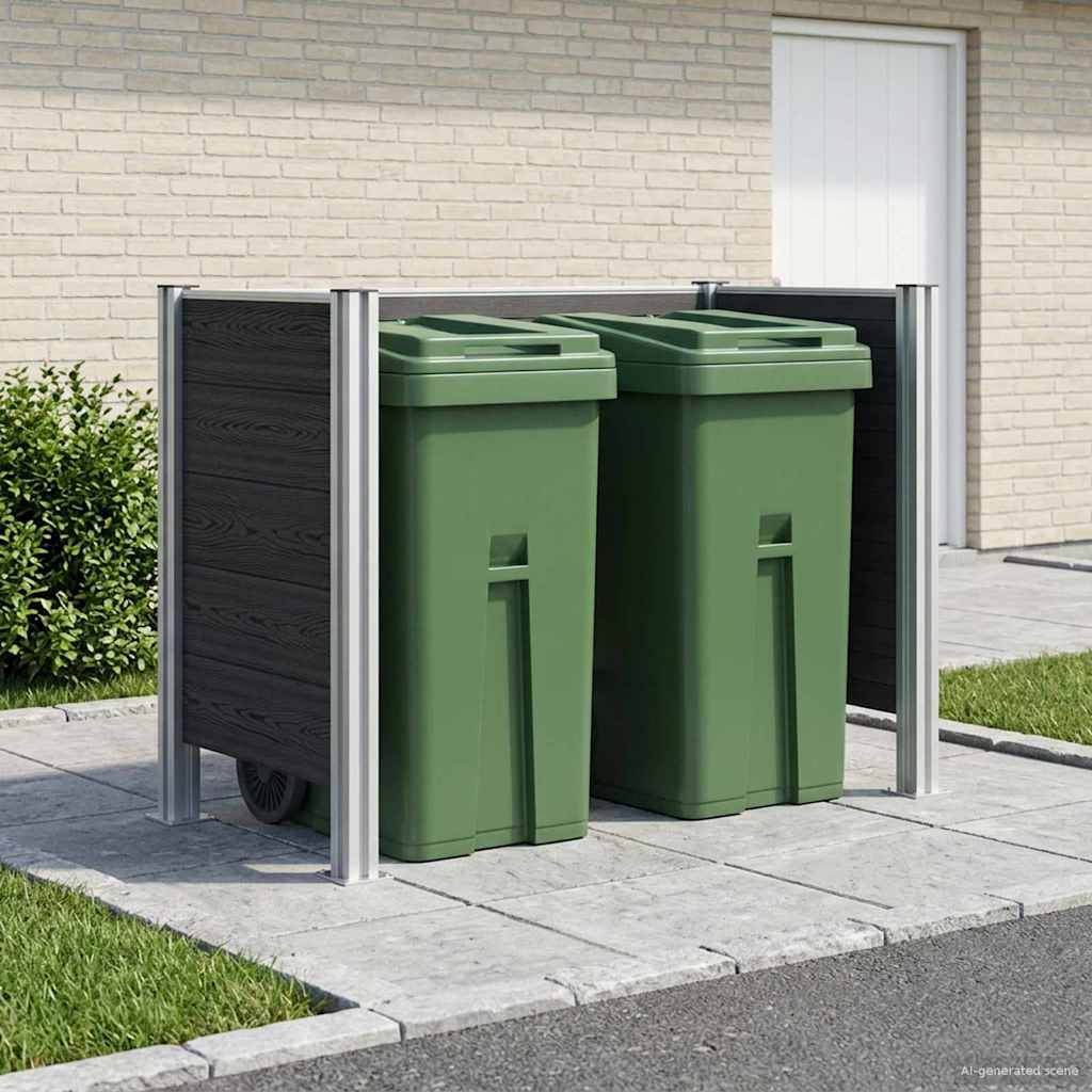 Hulladék gyűjtő kerítés szürke 161 x 85 x 115 cm