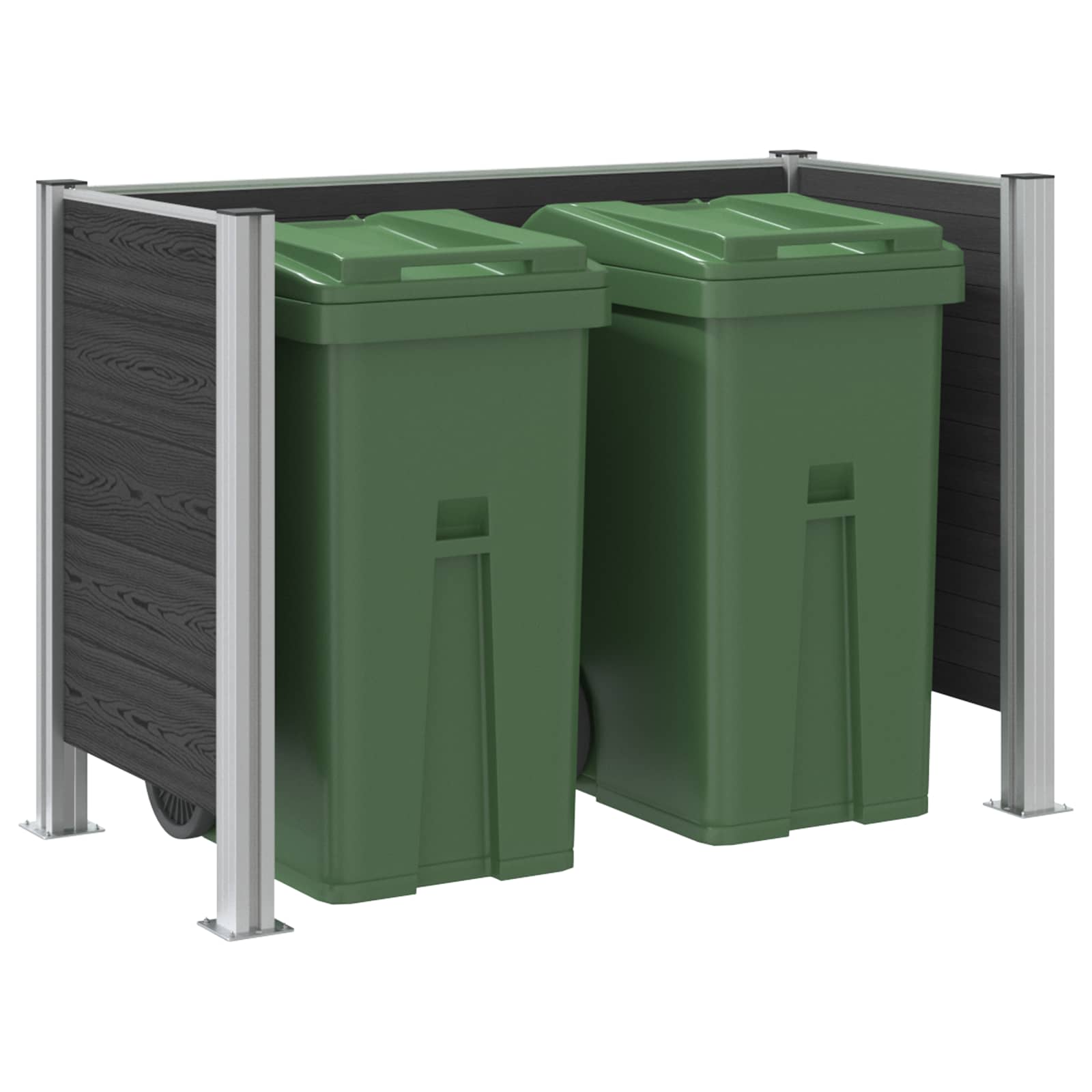 Hulladék gyűjtő kerítés szürke 161 x 85 x 115 cm