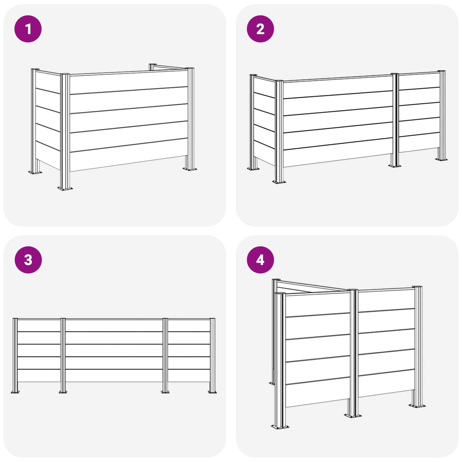 Hulladék gyűjtő kerítés szürke 161 x 85 x 115 cm
