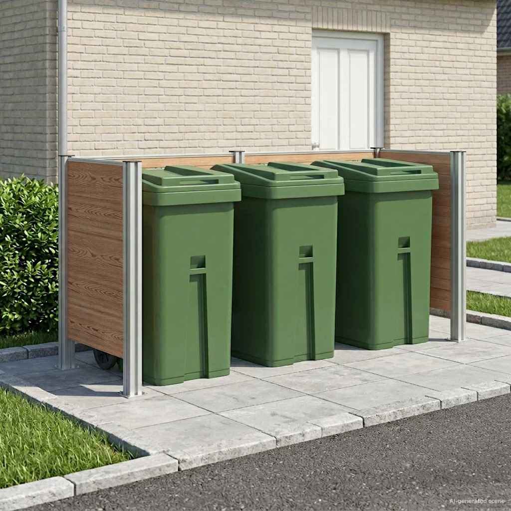 Hulladék gyűjtő kerítés barna 237 x 85 x 115 cm