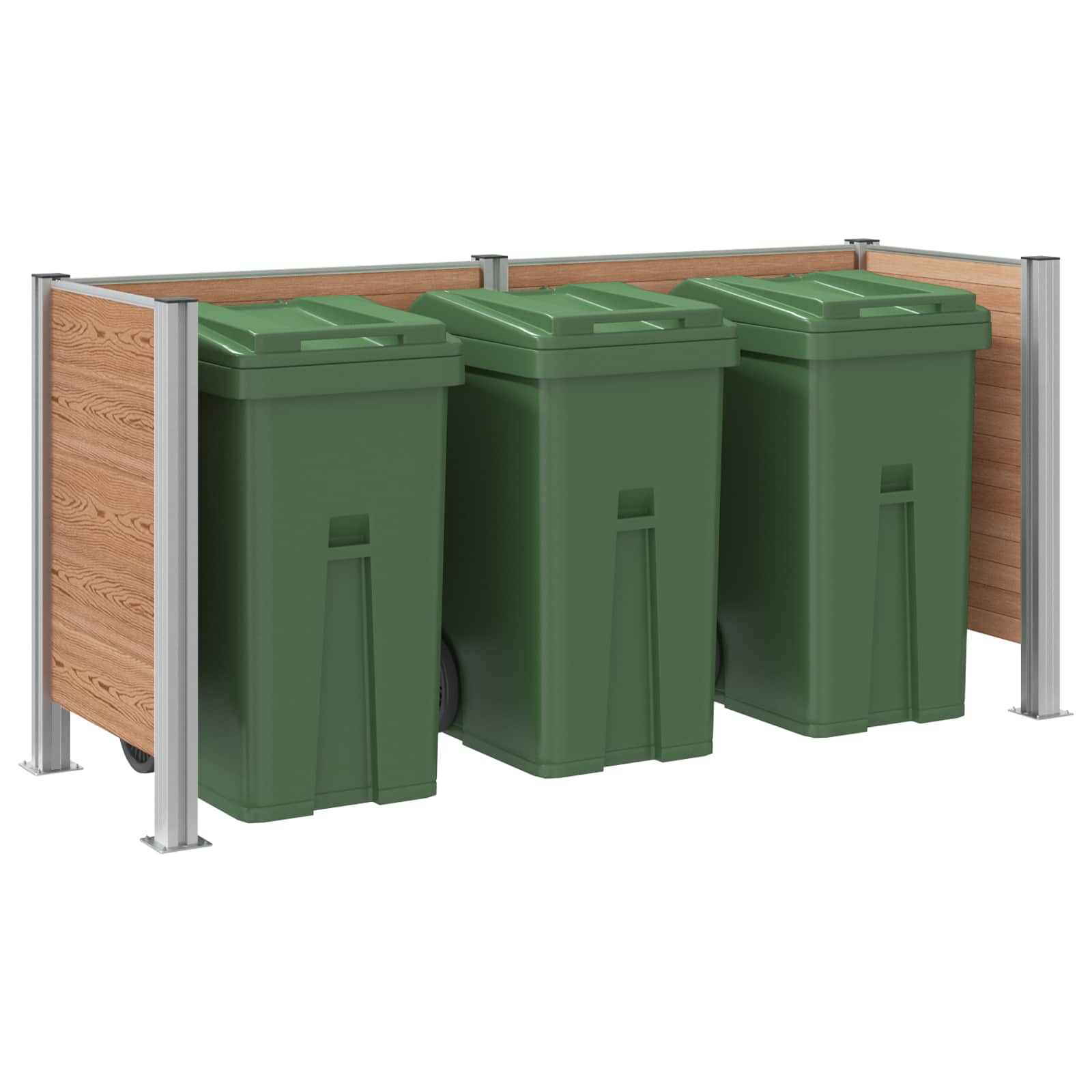 Hulladék gyűjtő kerítés barna 237 x 85 x 115 cm