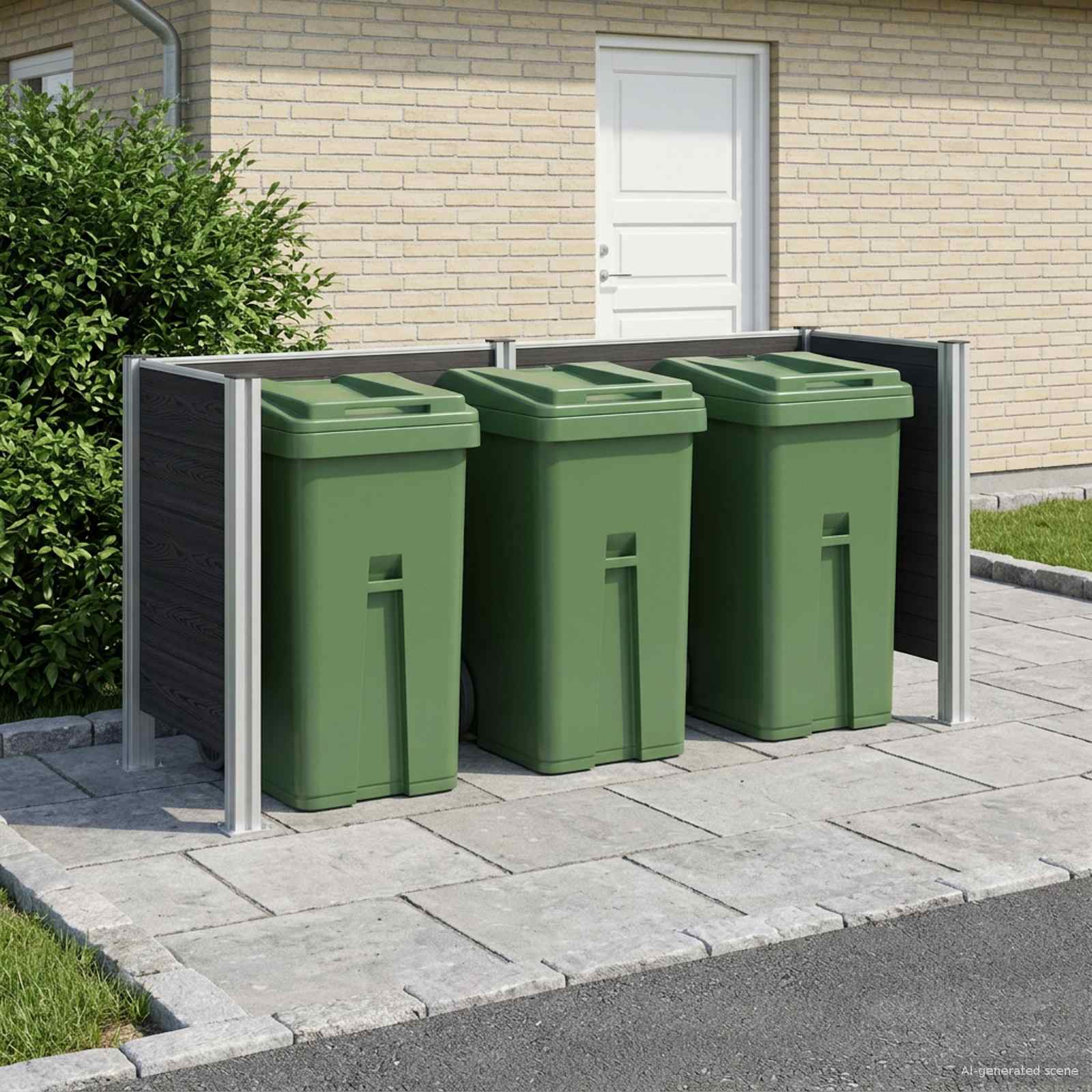 Hulladék gyűjtő kerítés szürke 237 x 85 x 115 cm