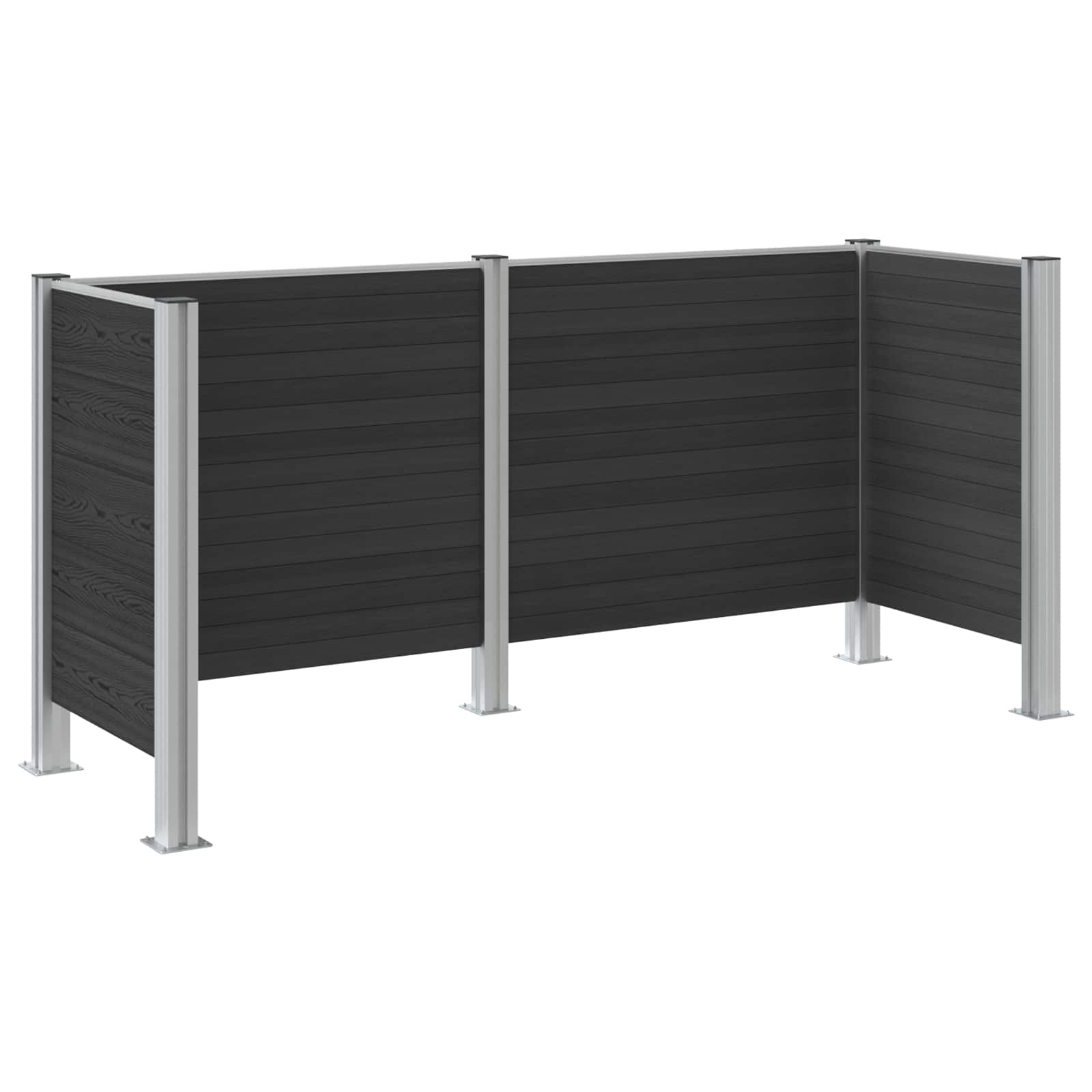 Hulladék gyűjtő kerítés szürke 237 x 85 x 115 cm